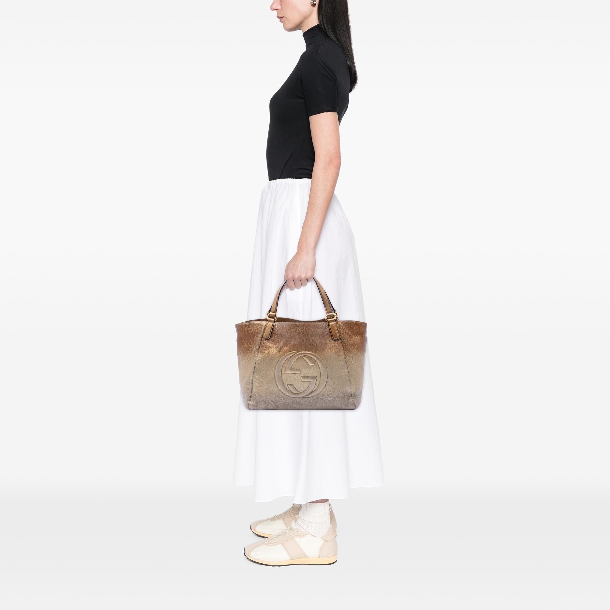 Gucci Medium Ombre Pebbled Calfskin Soho Cellarius Tote