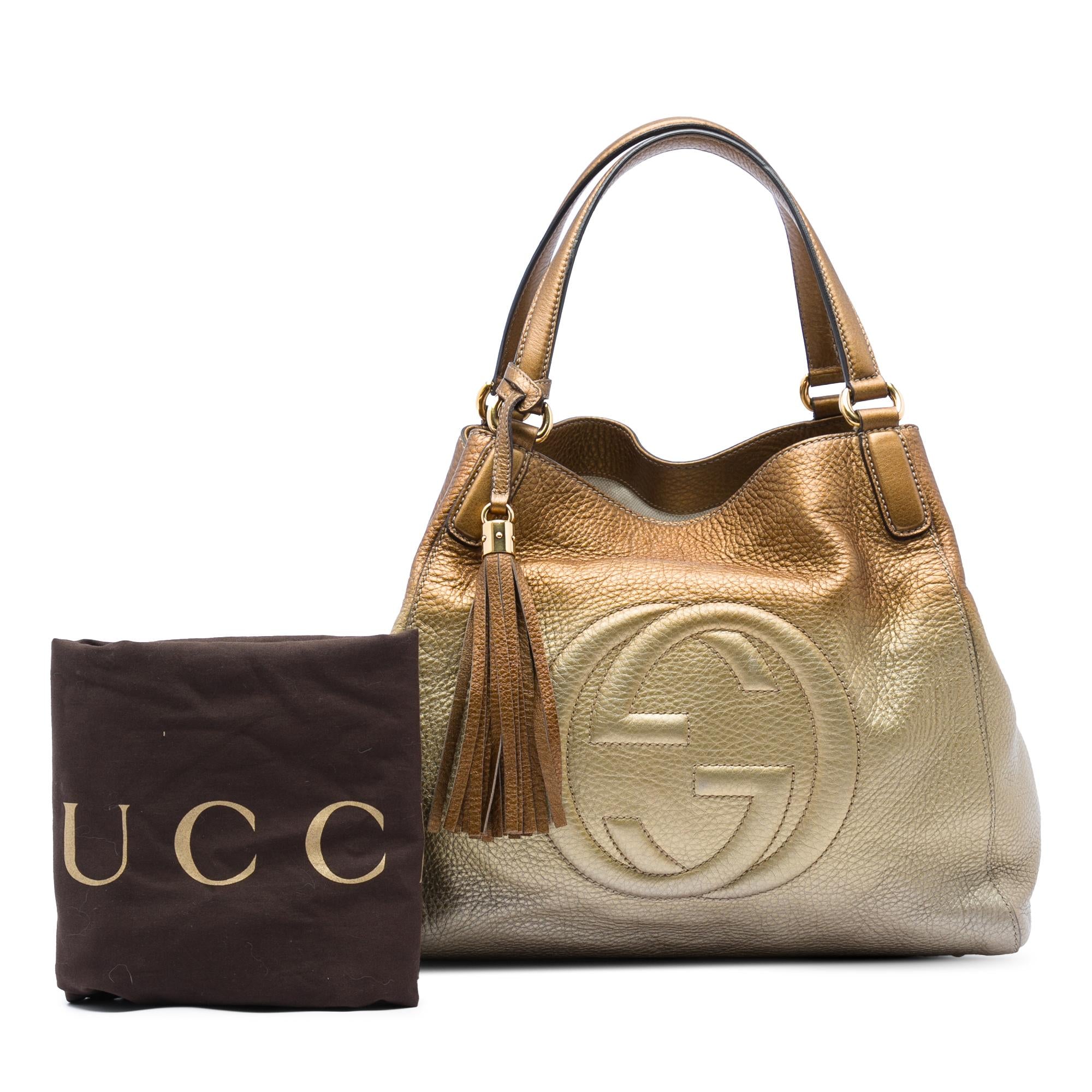 Gucci Medium Ombre Pebbled Calfskin Soho Cellarius Tote