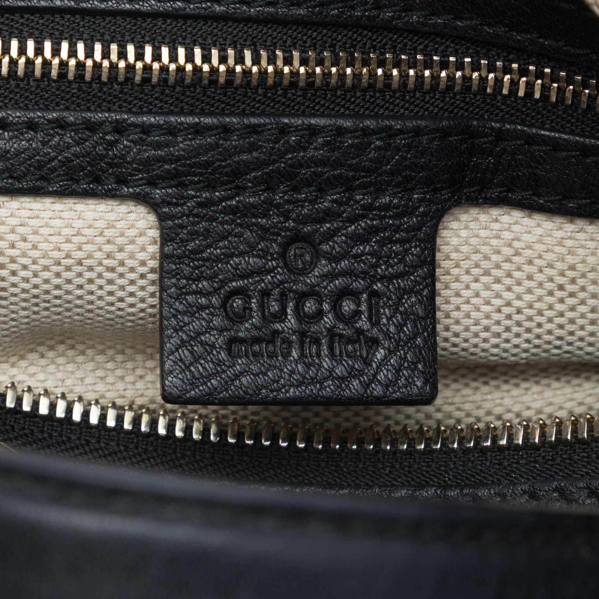 Gucci Medium Pebbled Calfskin Soho Boston Bag