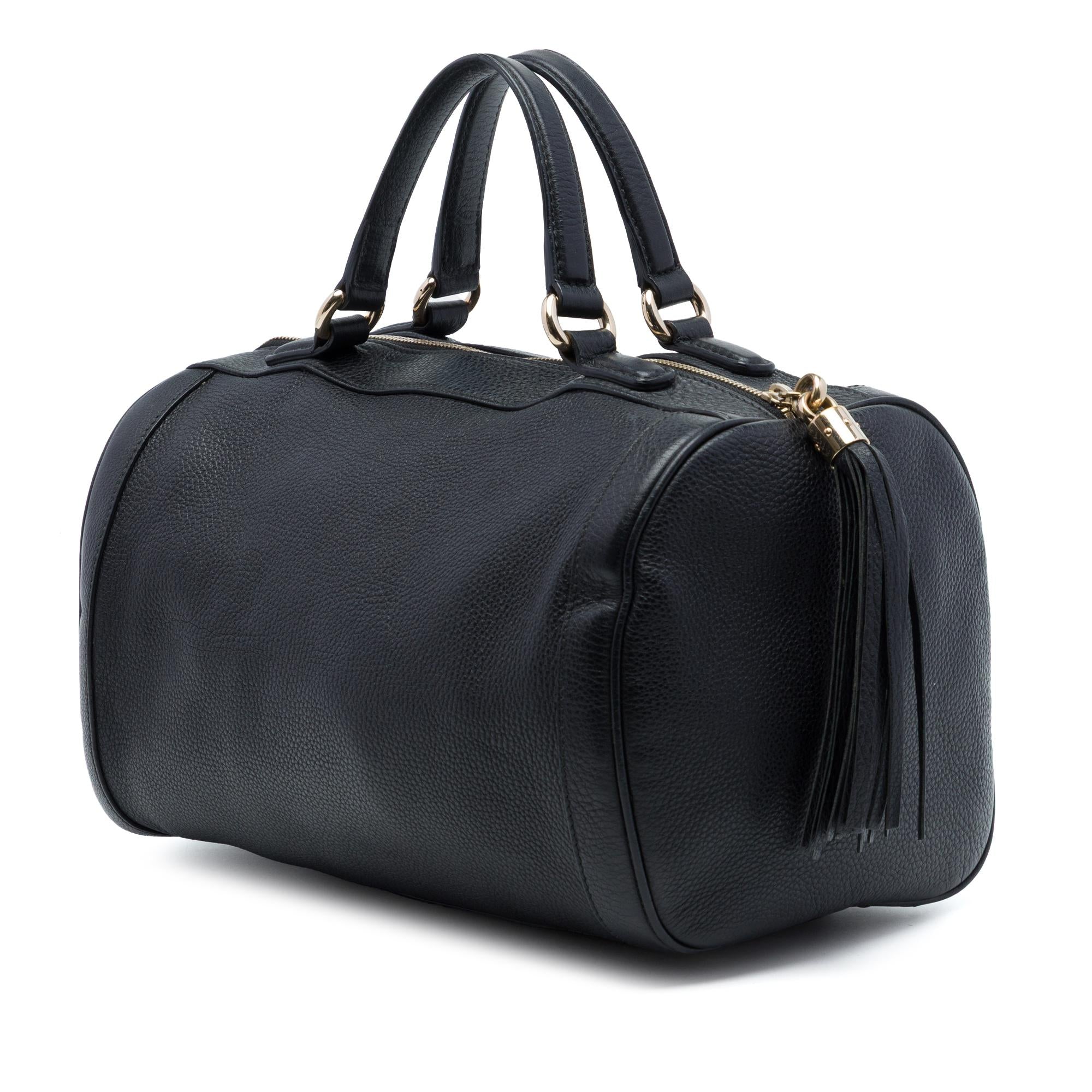 Gucci Medium Pebbled Calfskin Soho Boston Bag