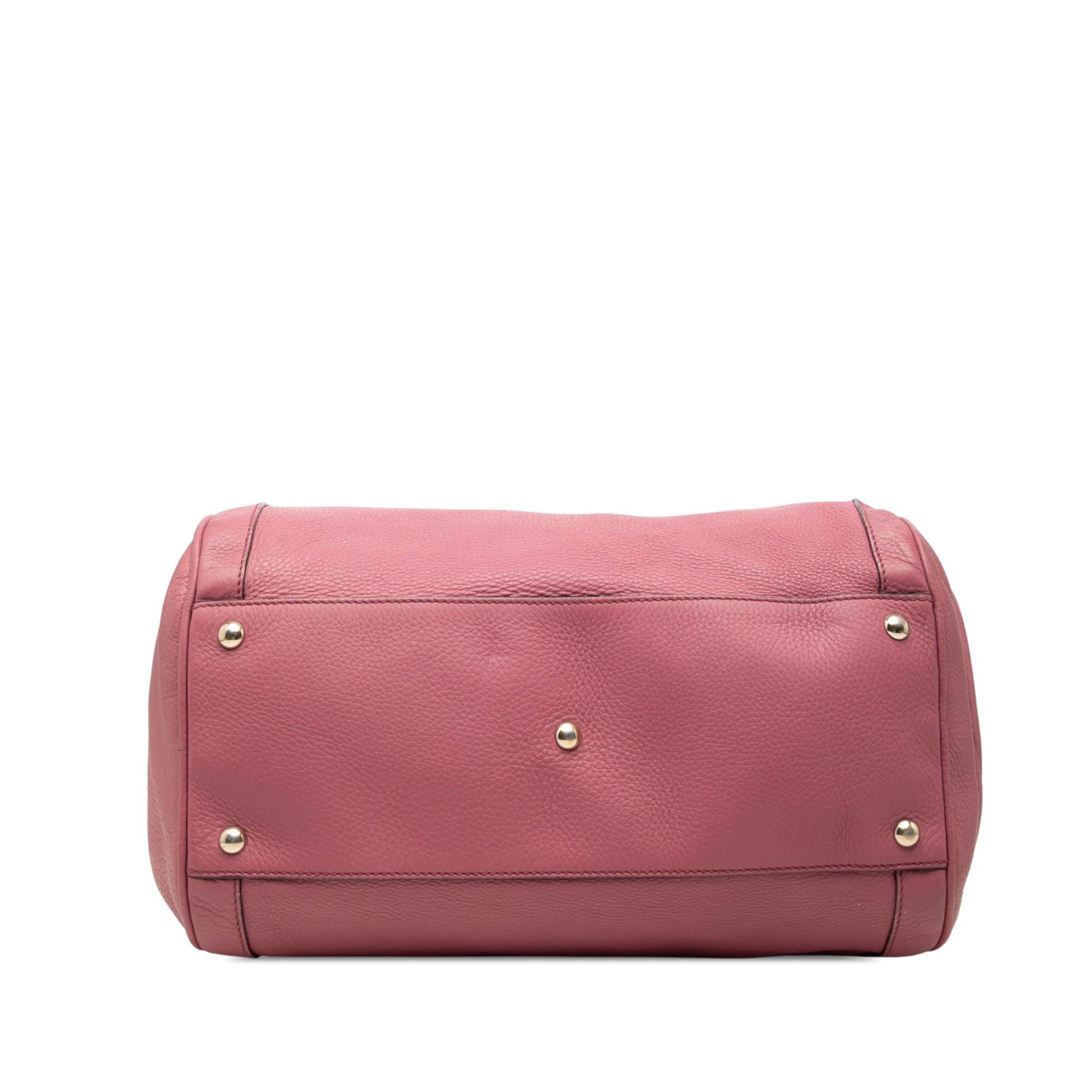 Gucci Medium Pebbled Calfskin Soho Boston Bag