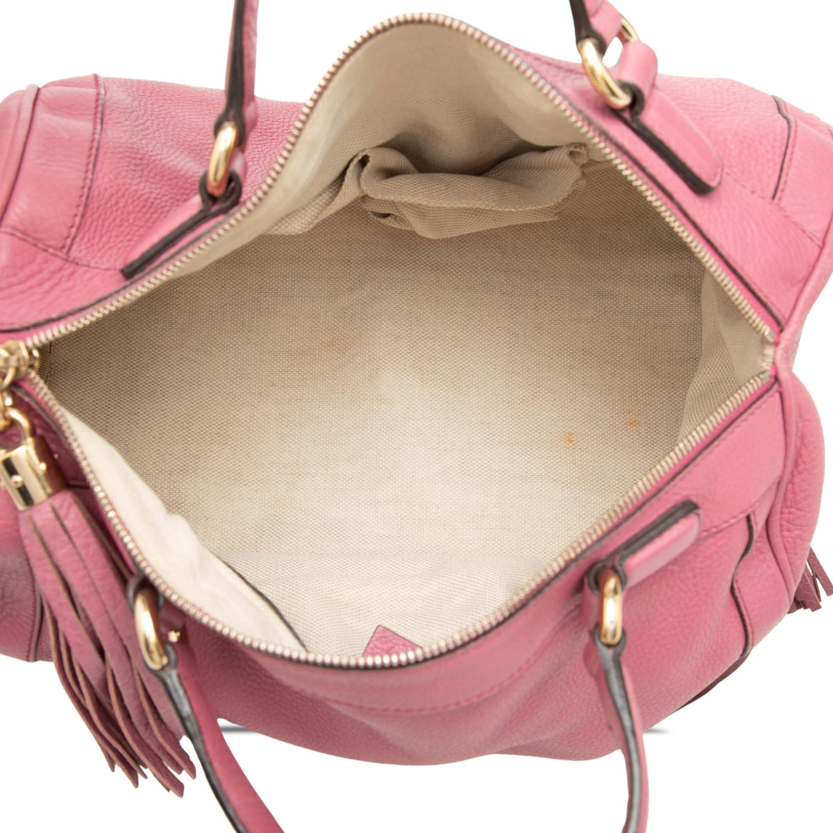 Gucci Medium Pebbled Calfskin Soho Boston Bag