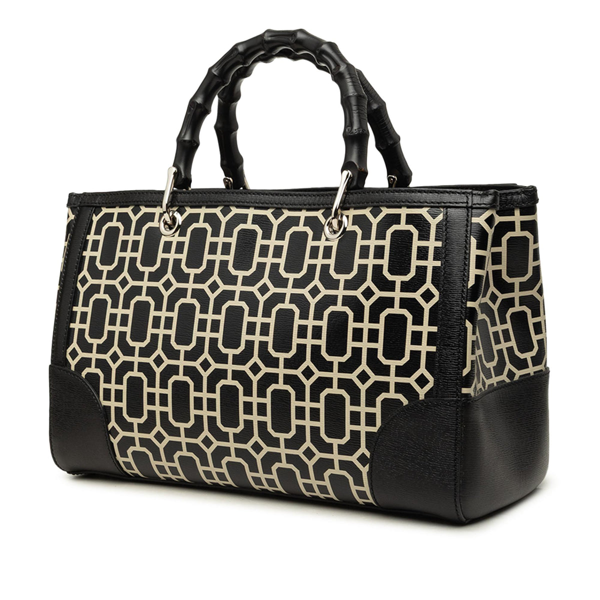 Gucci Medium Printed Calfskin Bamboo Satchel