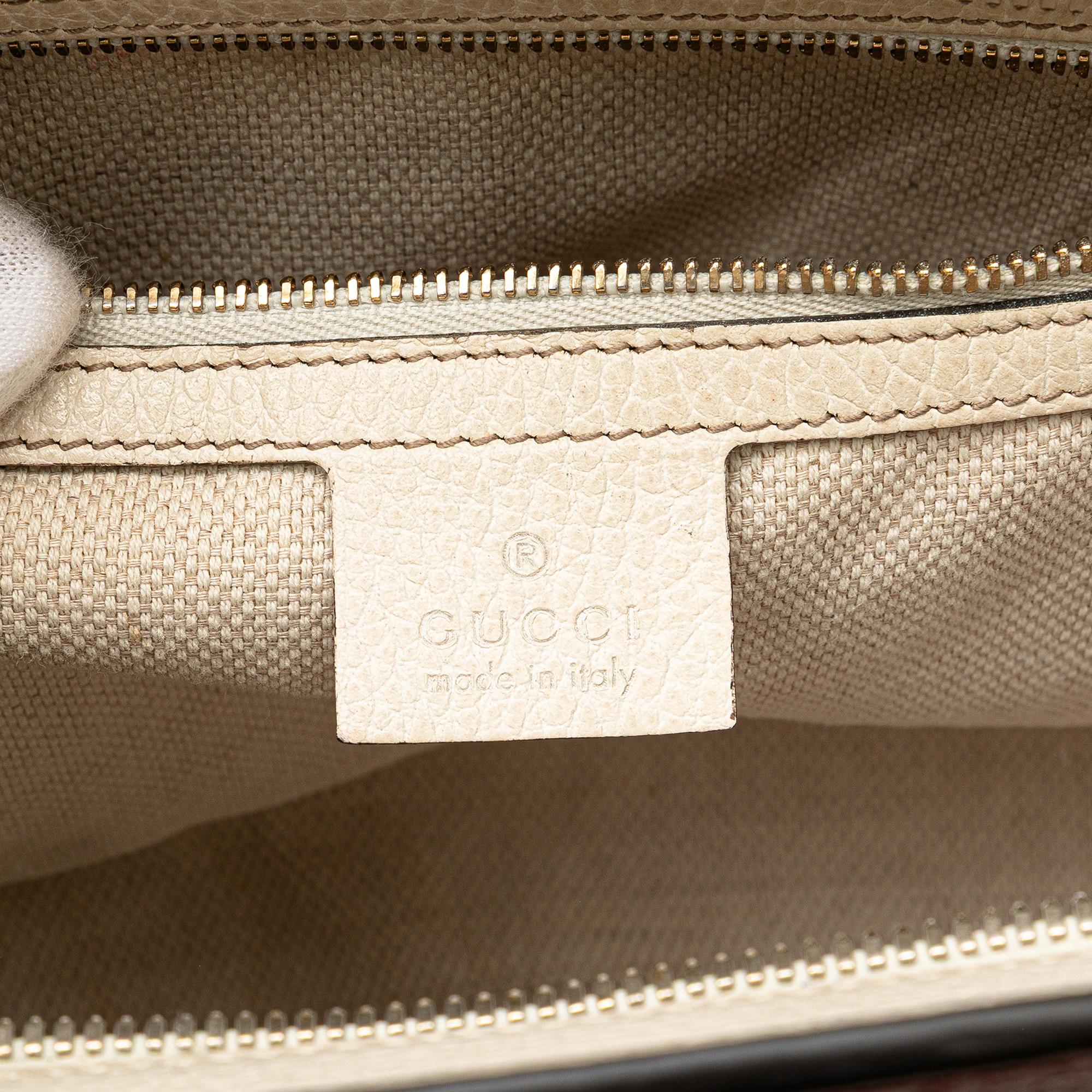 Gucci Medium Tricolor Pebbled Calfskin Soho Convertible Top Handle Bag