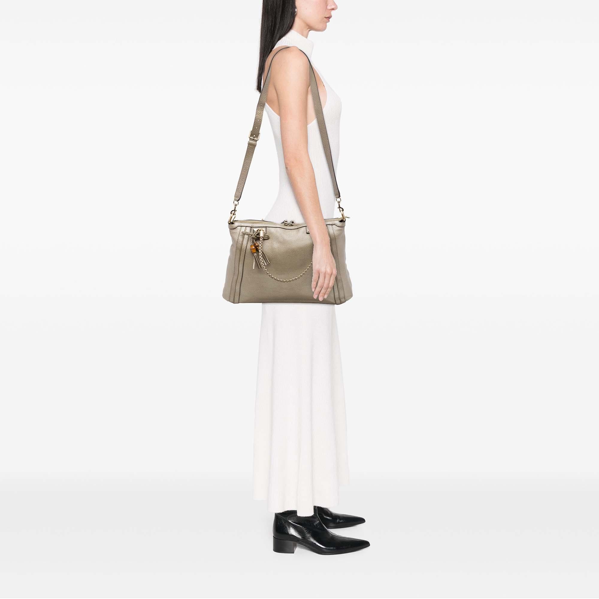 Gucci Metallic Calfskin Bella Convertible Tote