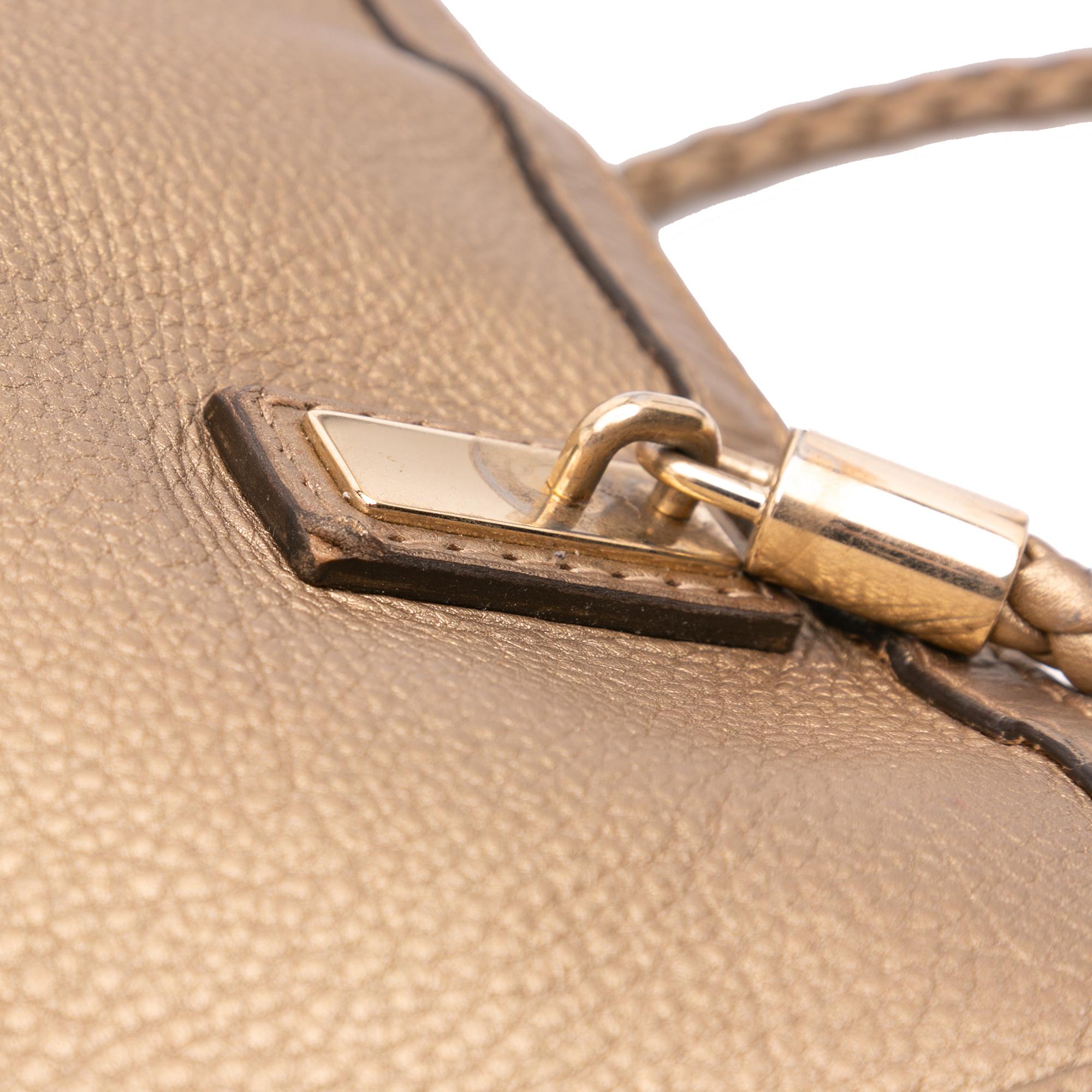 Gucci Metallic Grained Leather Bella Tote