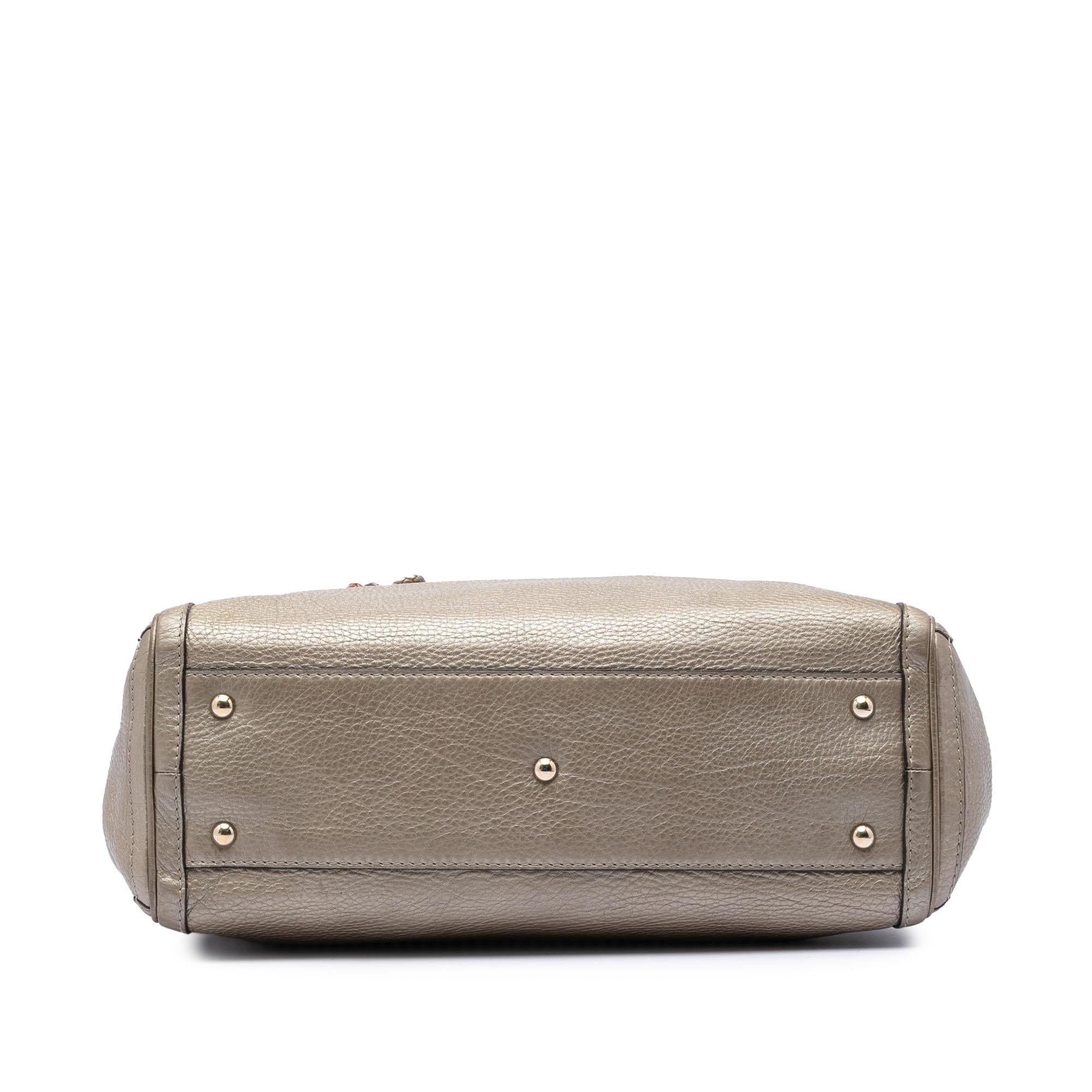 Gucci Metallic Grained Leather Bella Tote