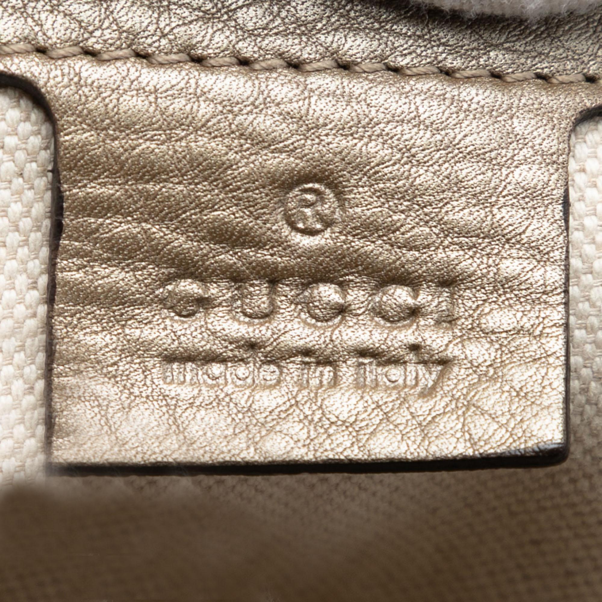 Gucci Metallic Grained Leather Bella Tote