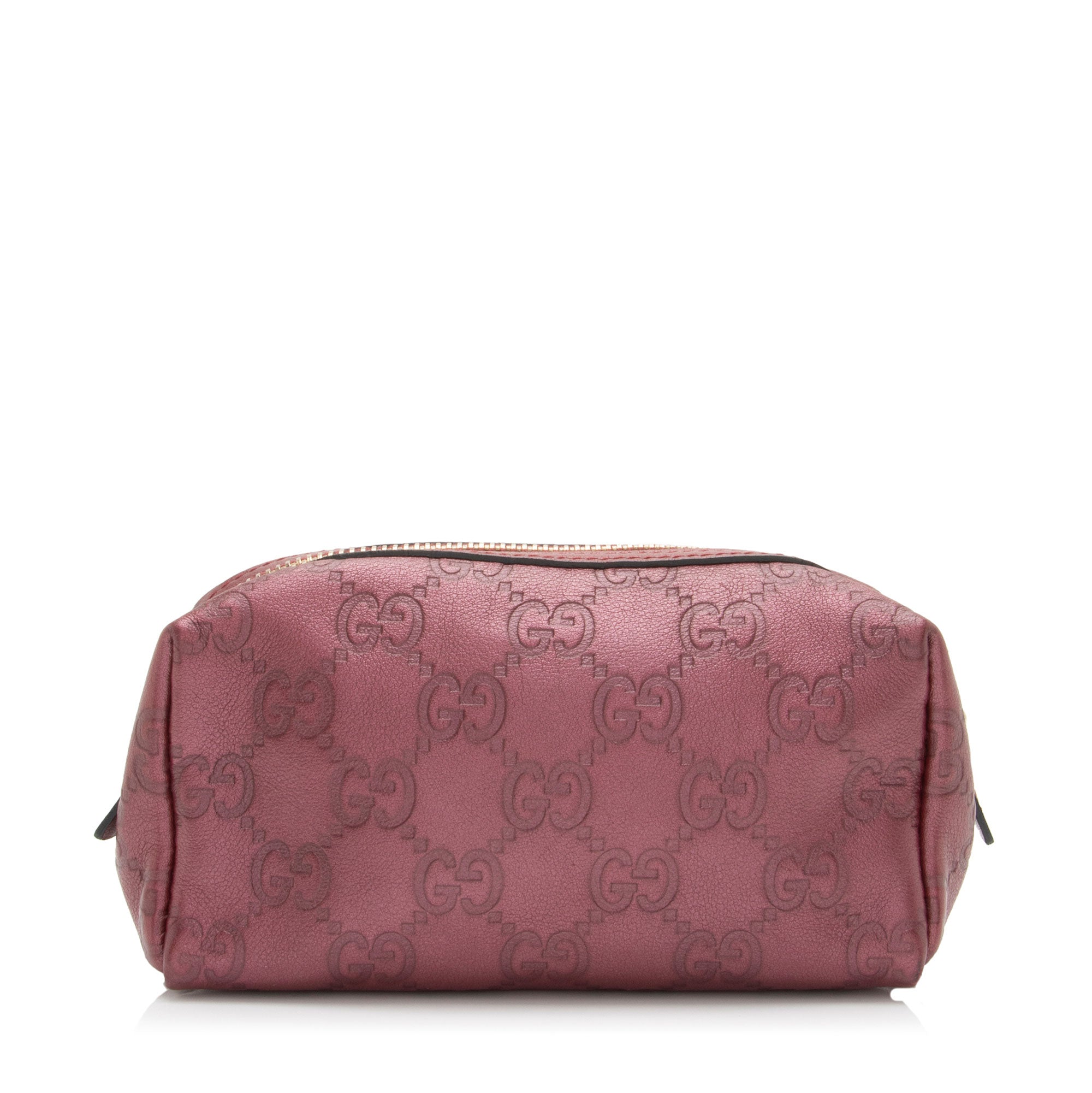 Gucci Metallic Guccissima Leather Cosmetic Case (SHF-GVRdPQ)
