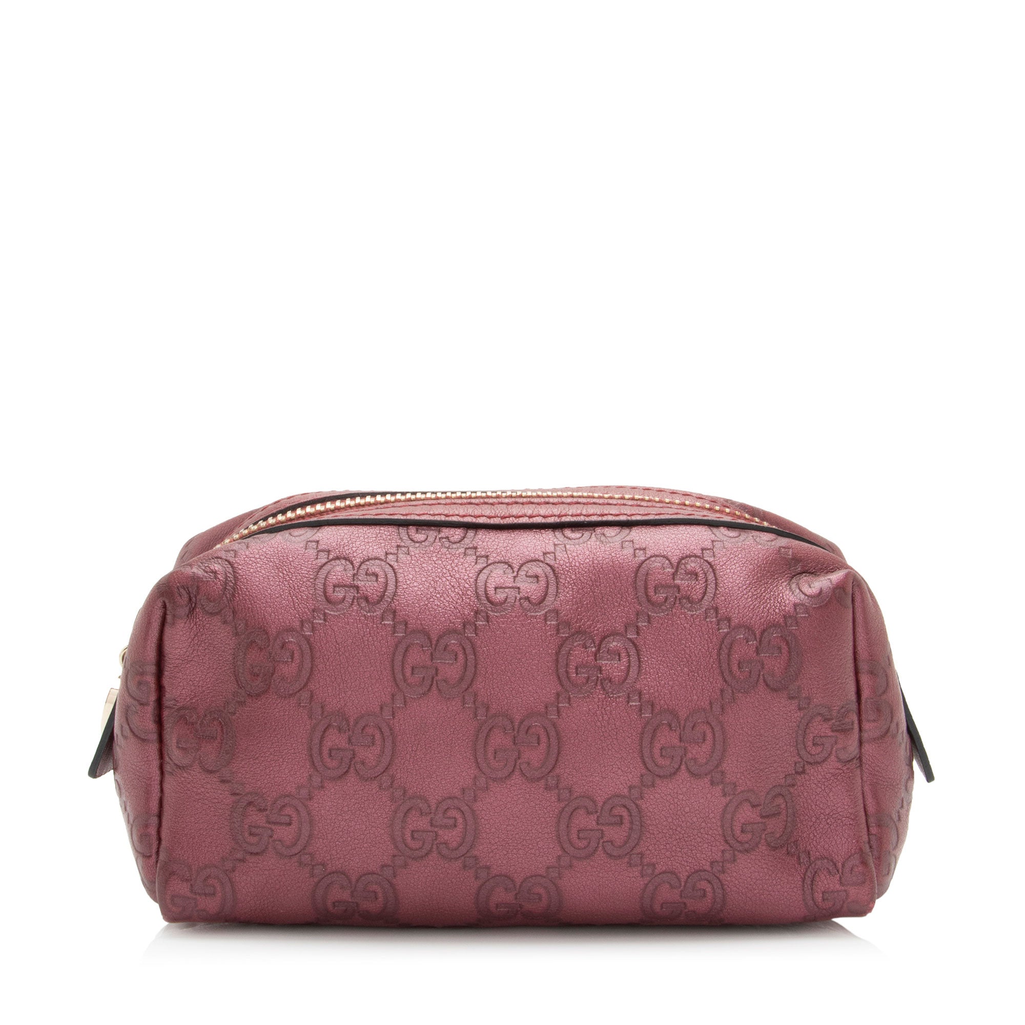 Gucci Metallic Guccissima Leather Cosmetic Case (SHF-GVRdPQ)