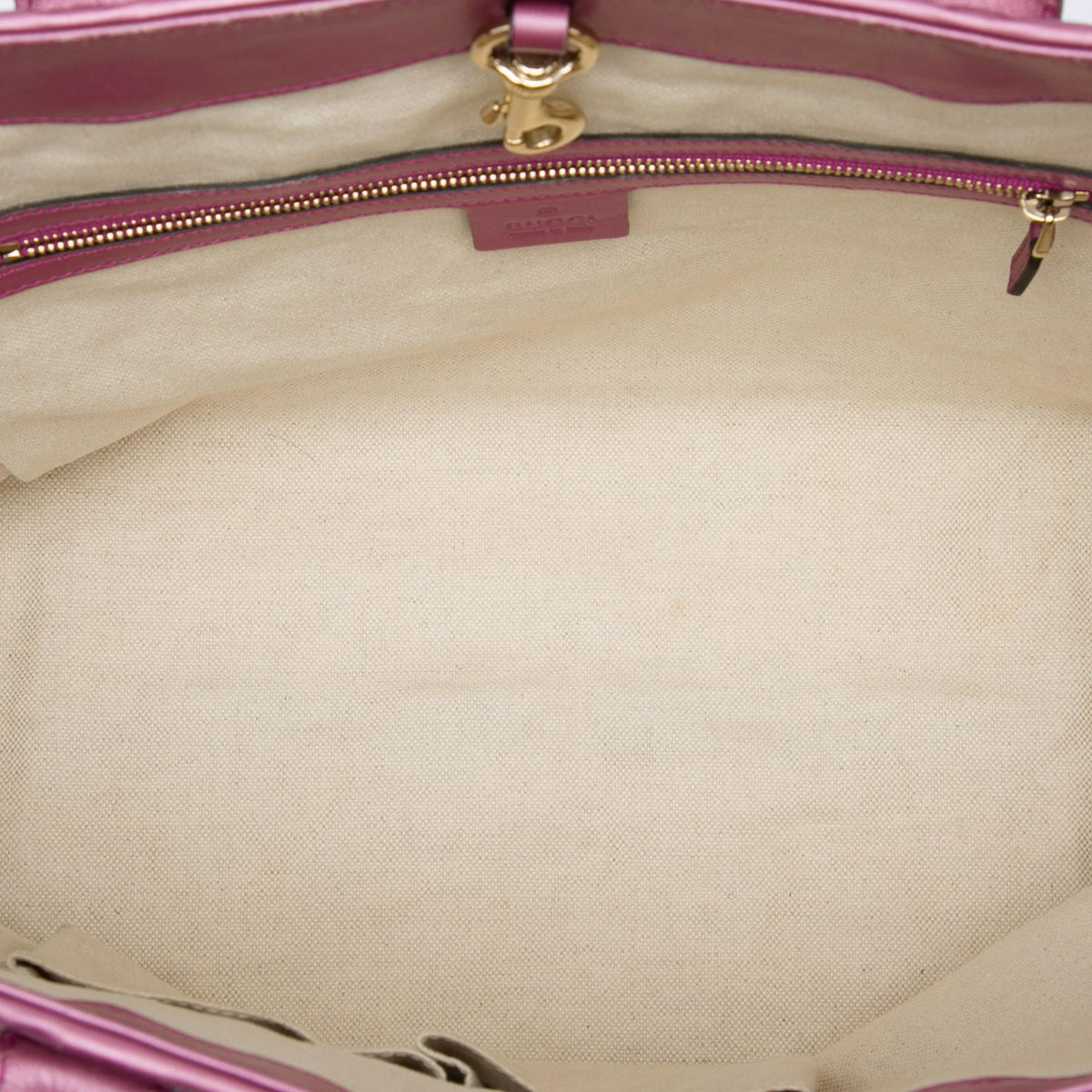 Gucci Metallic Guccissima Heart Bit Tote