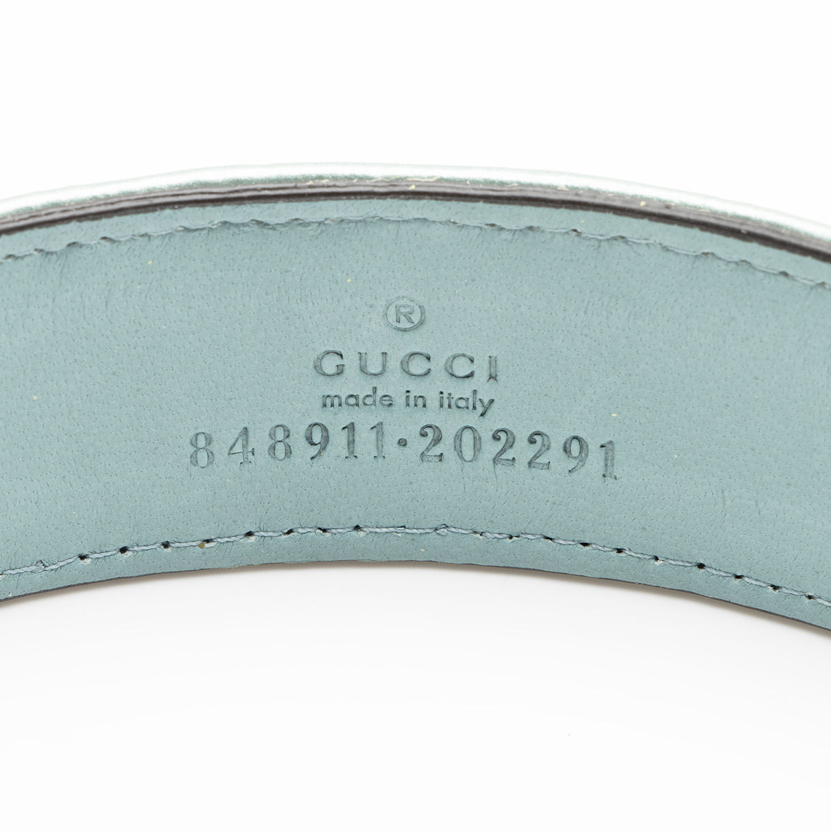 Gucci Metallic Guccissima Leather Headband