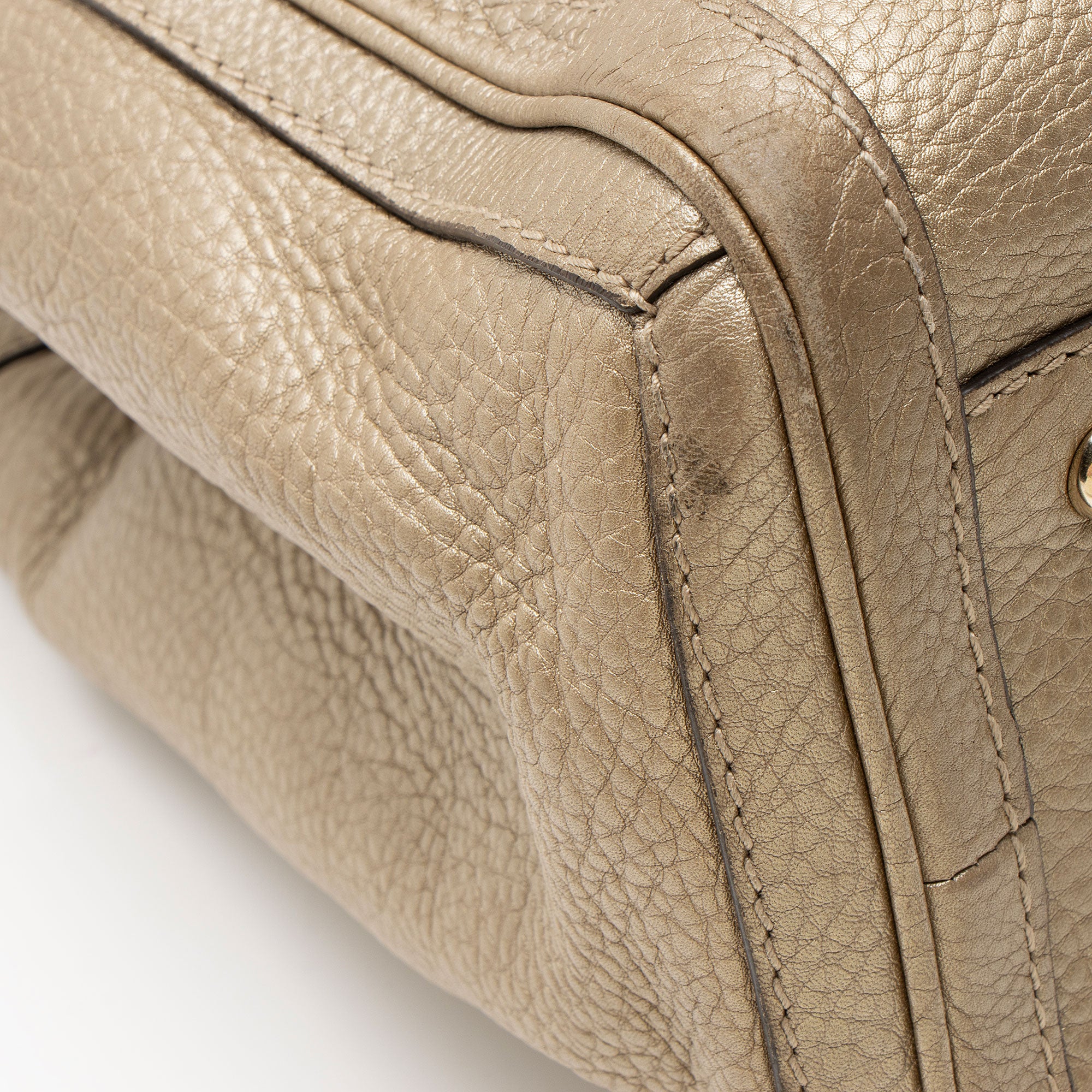Gucci Metallic Leather Bella Medium Tote