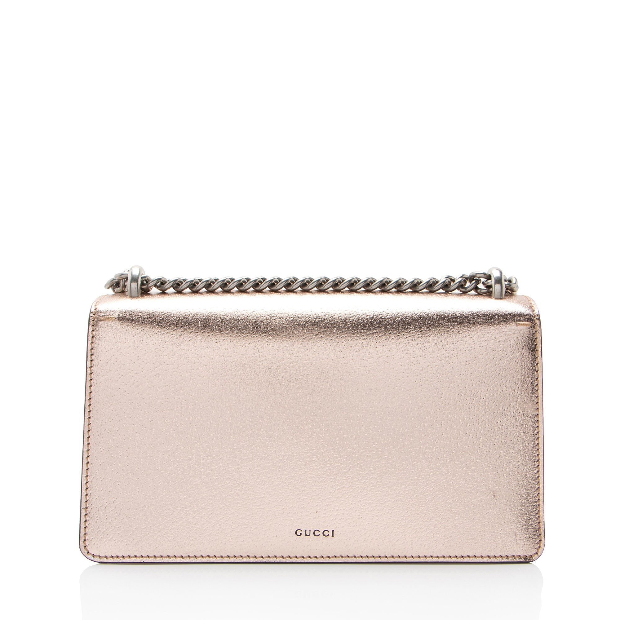 Gucci Metallic Leather Crystal Dionysus Medium E/W Shoulder Bag