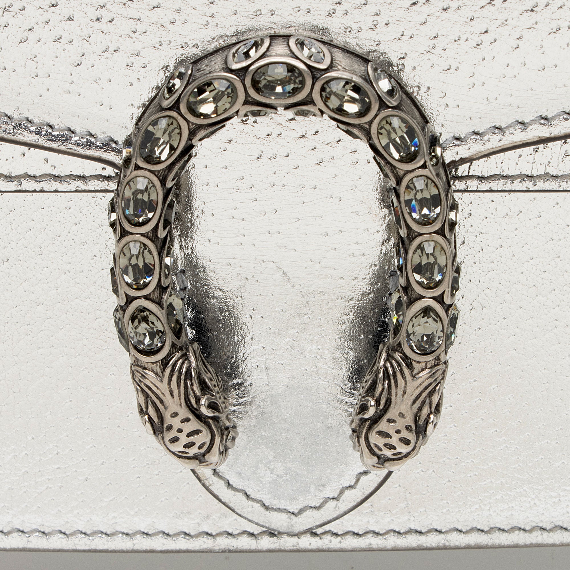 Gucci Metallic Leather Crystal Dionysus Mini Shoulder Bag