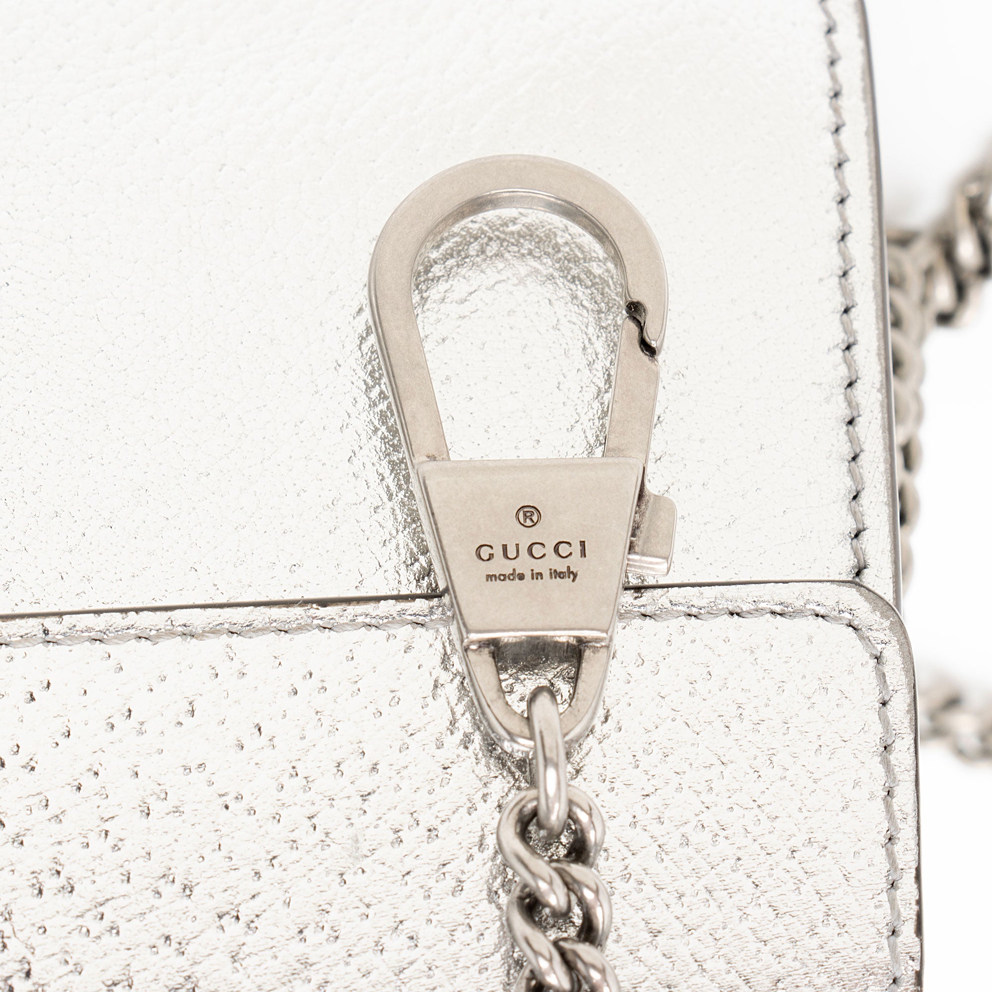 Gucci Metallic Leather Crystal Dionysus Mini Shoulder Bag