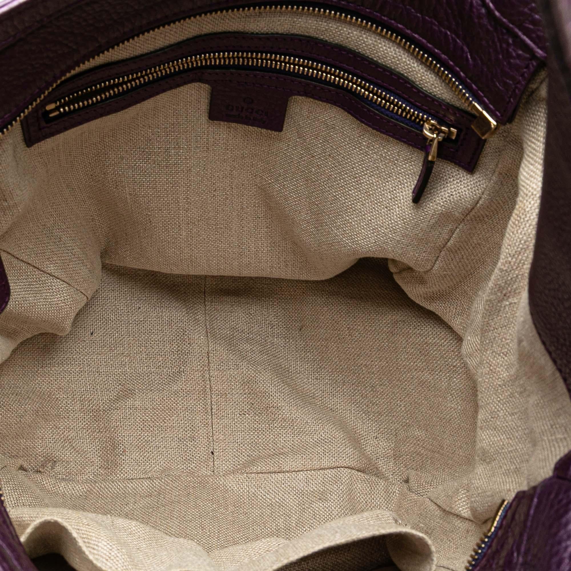 Gucci Metallic Leather Greenwich Hobo
