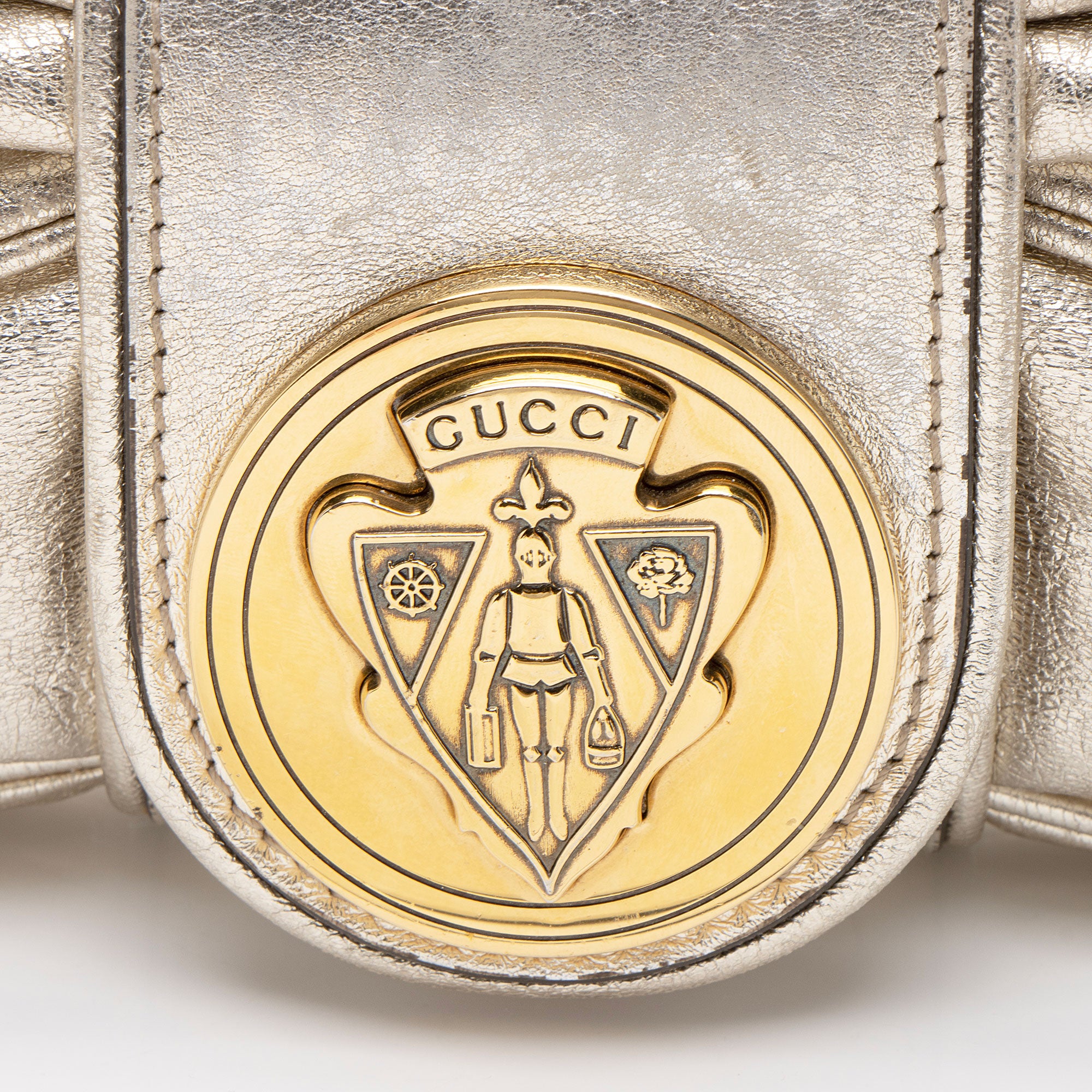 Gucci Metallic Leather Papillon Hysteria Clutch
