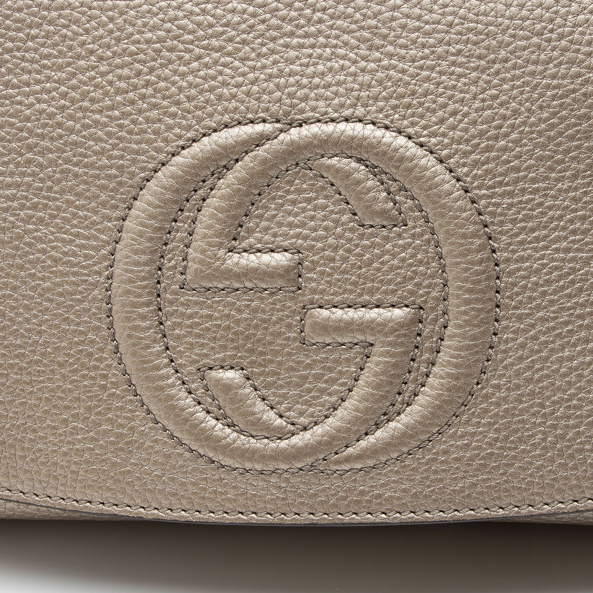 Gucci Metallic Leather Soho Medium Flap Bag