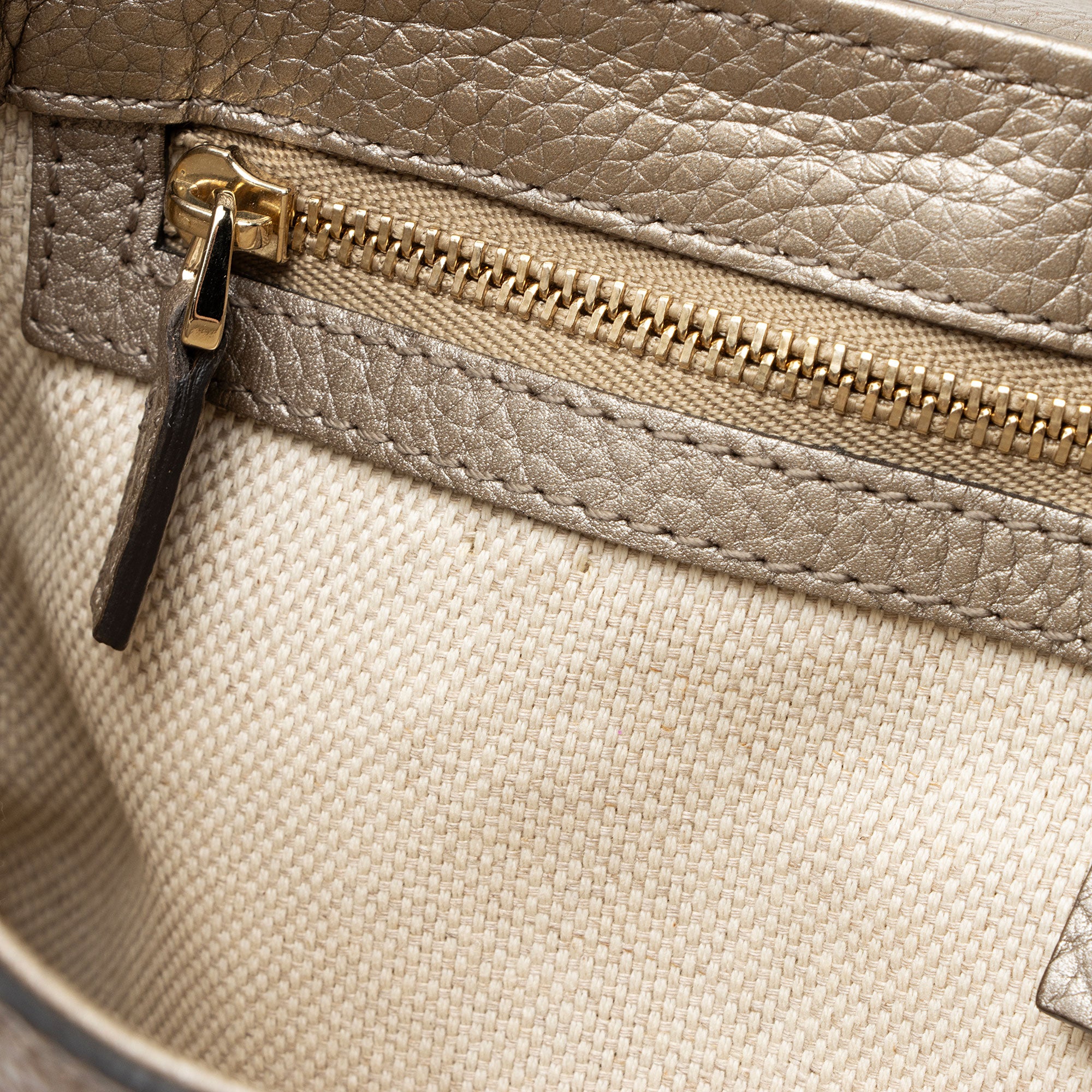 Gucci Metallic Leather Soho Medium Flap Bag