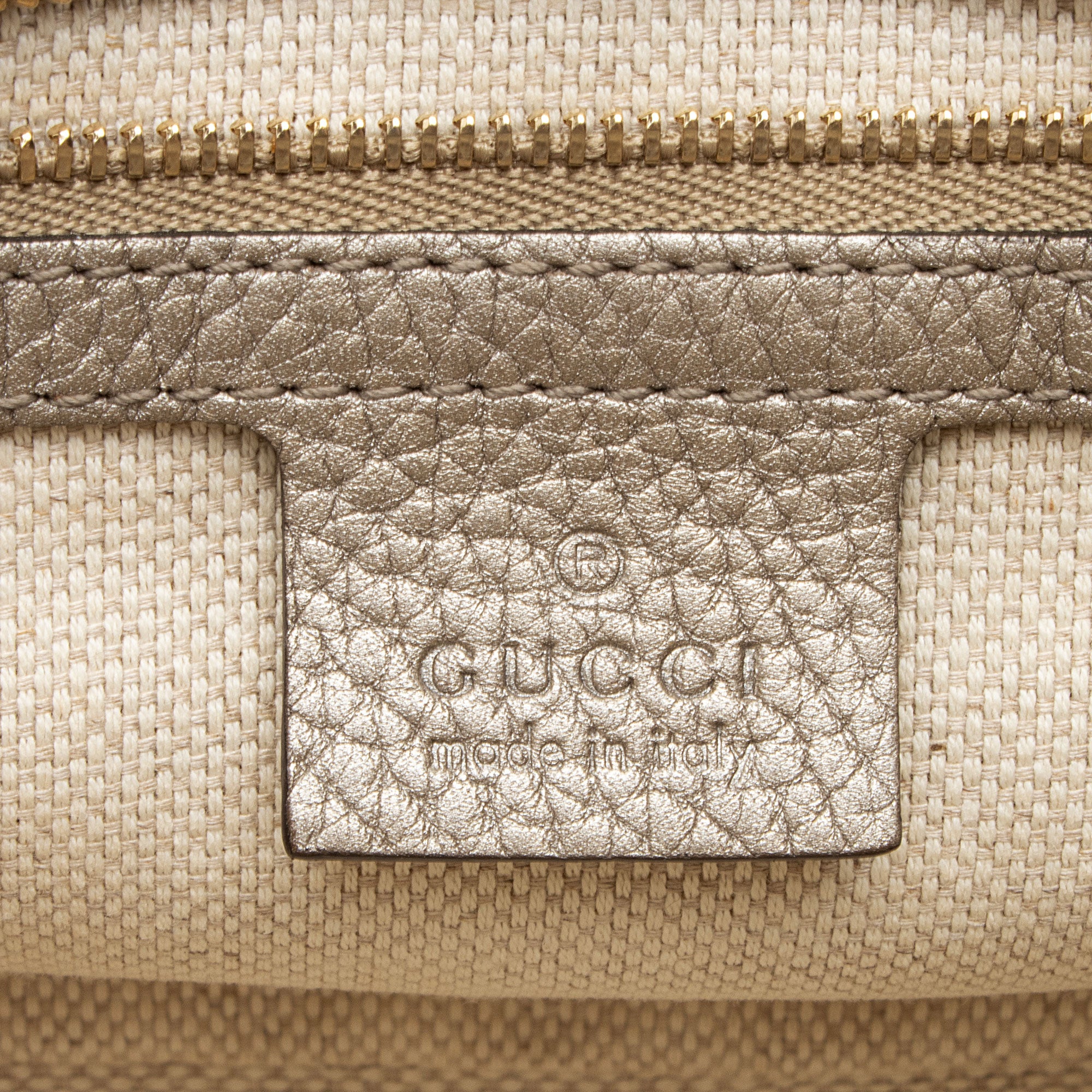 Gucci Metallic Leather Soho Medium Flap Bag