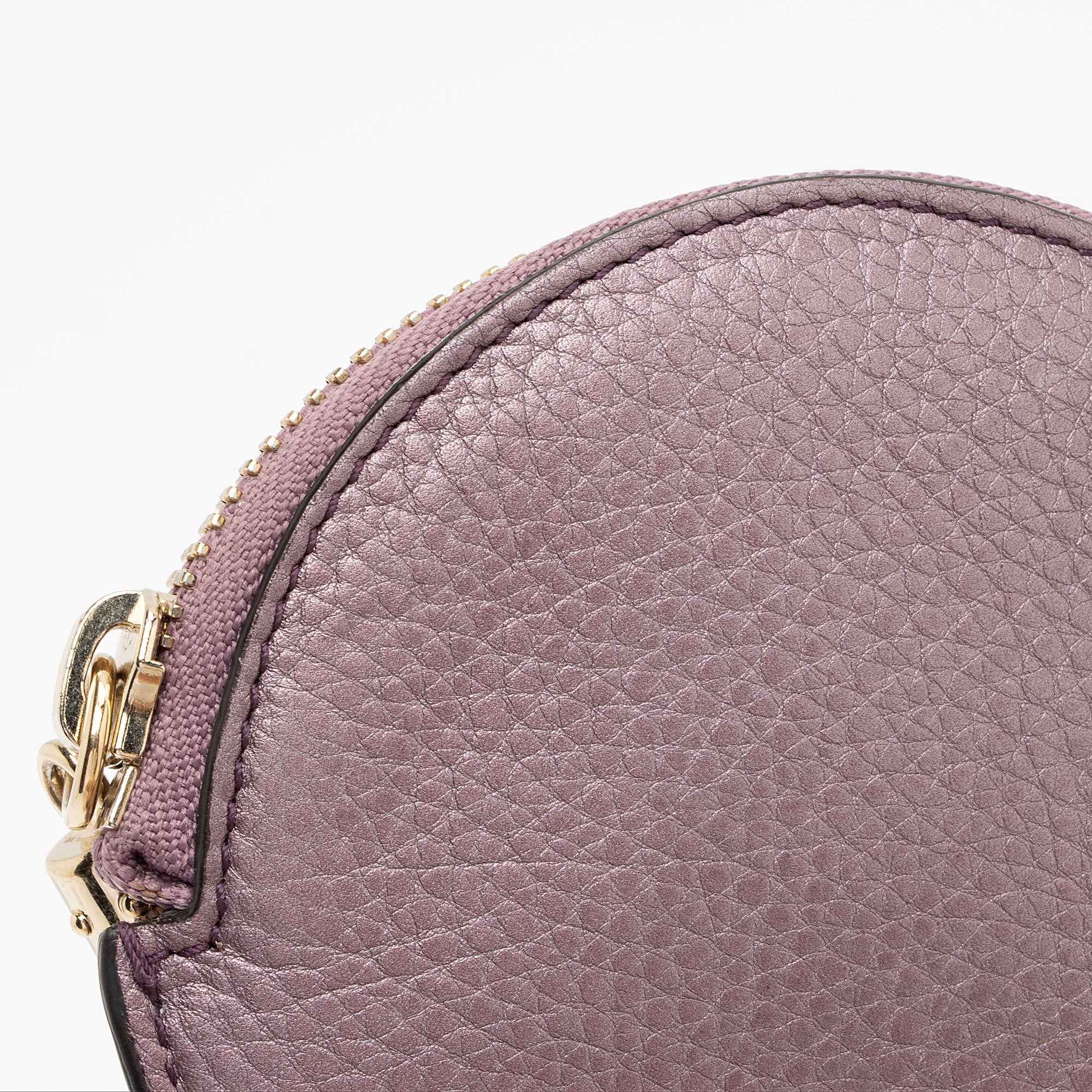 Gucci Metallic Leather Soho Round Coin Purse (SHF-jTusV4)