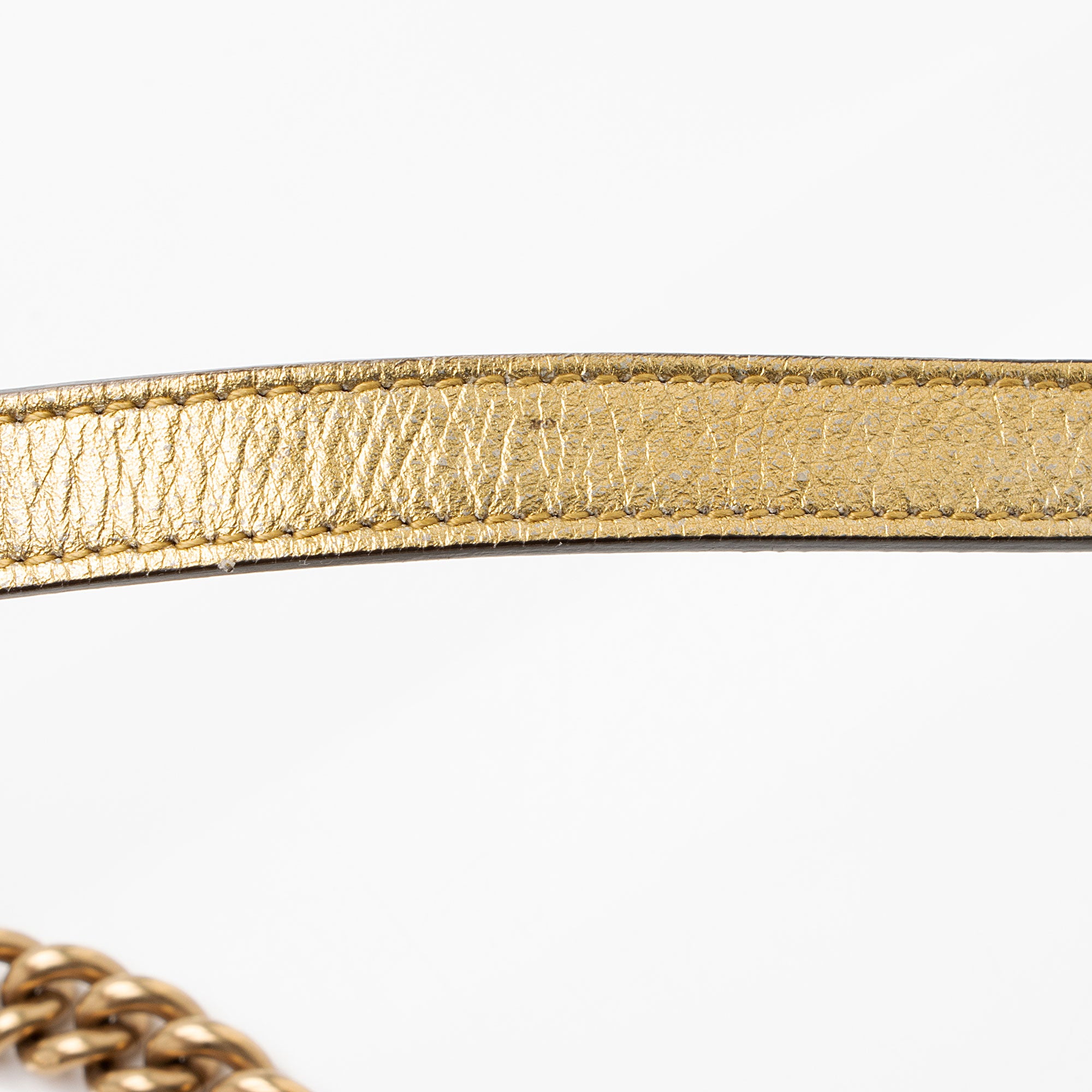 Gucci Metallic Matelasse Leather GG Marmont Mini Flap Shoulder Bag (SHF-6l0XWs)