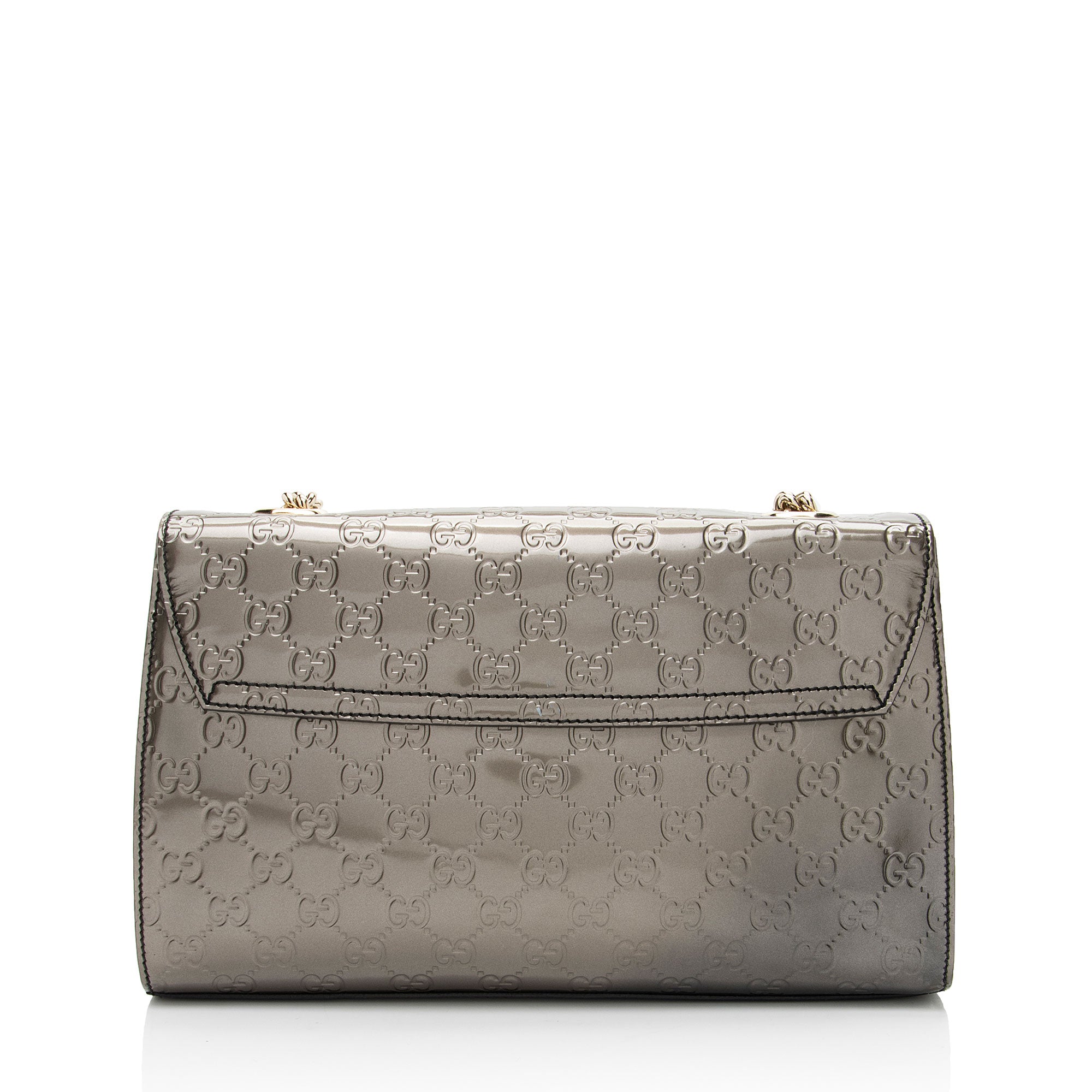 Gucci Metallic Patent Guccissima Leather Emily Medium Shoulder Bag