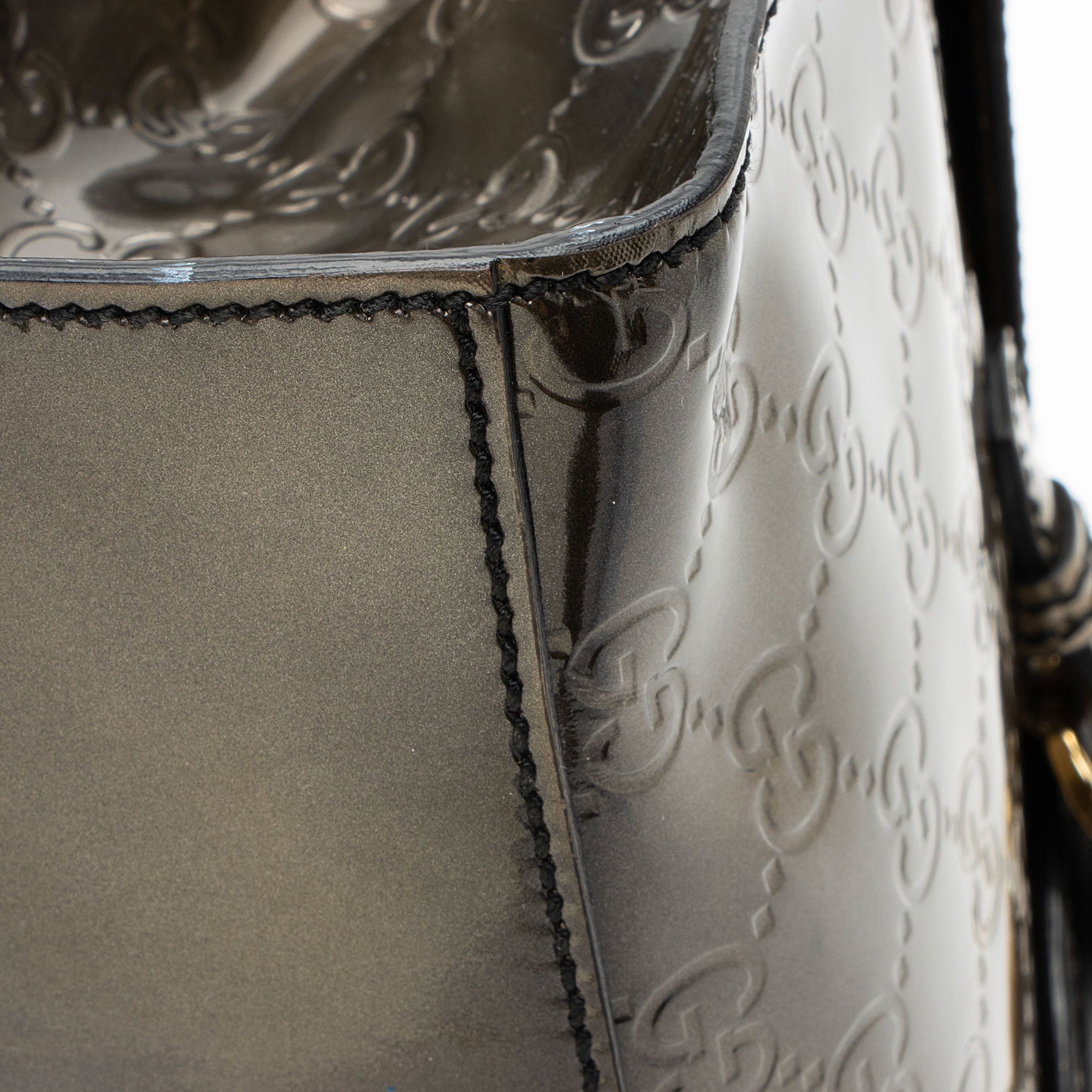 Gucci Metallic Patent Guccissima Leather Emily Medium Shoulder Bag