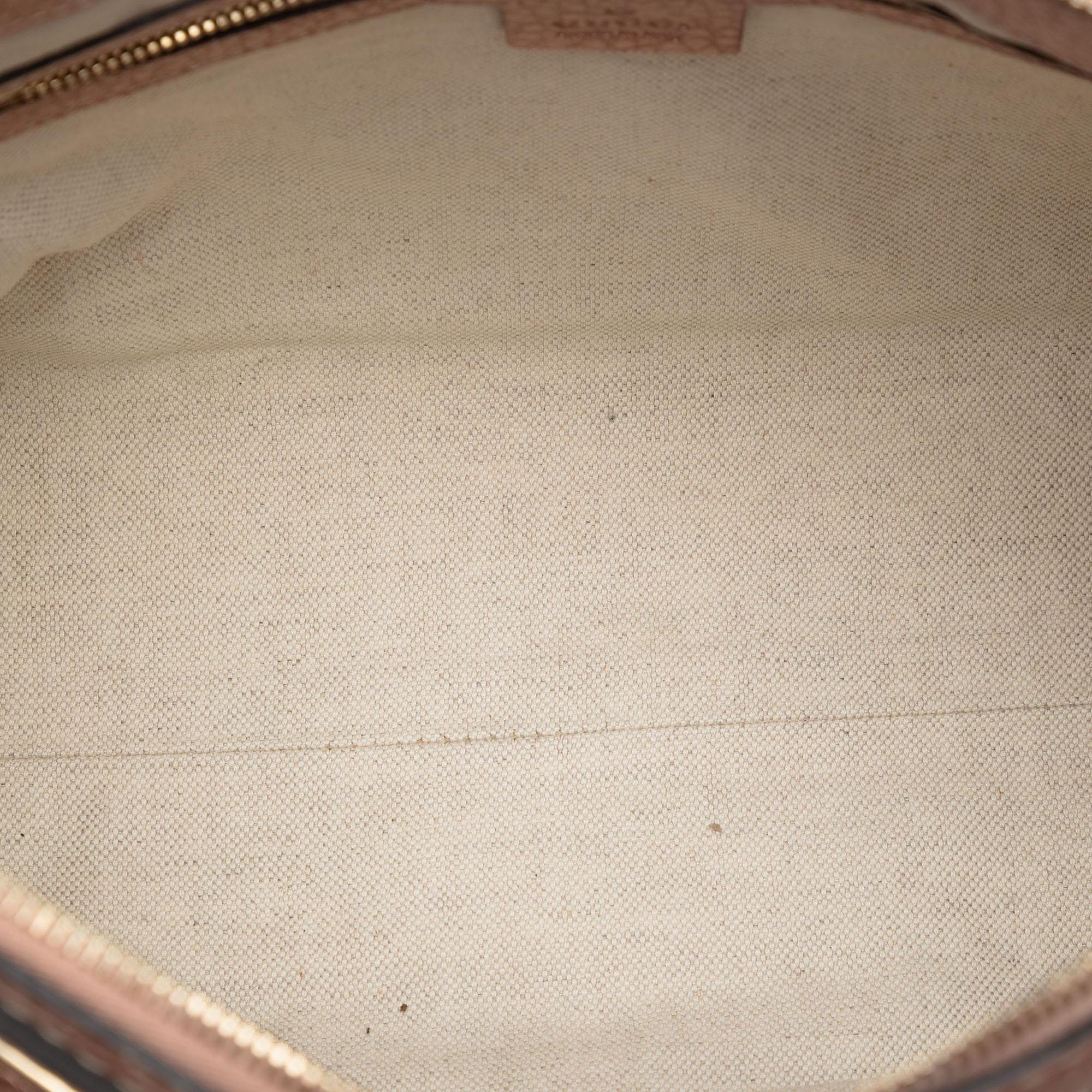 Gucci Metallic Pebbled Calfskin Bella Satchel
