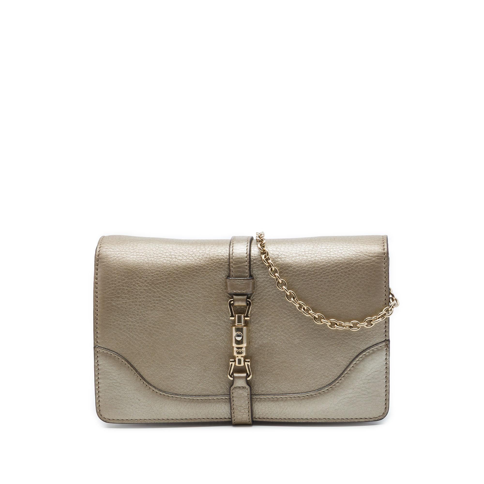 Gucci Metallic Pebbled Calfskin Piston Broadway Evening Bag