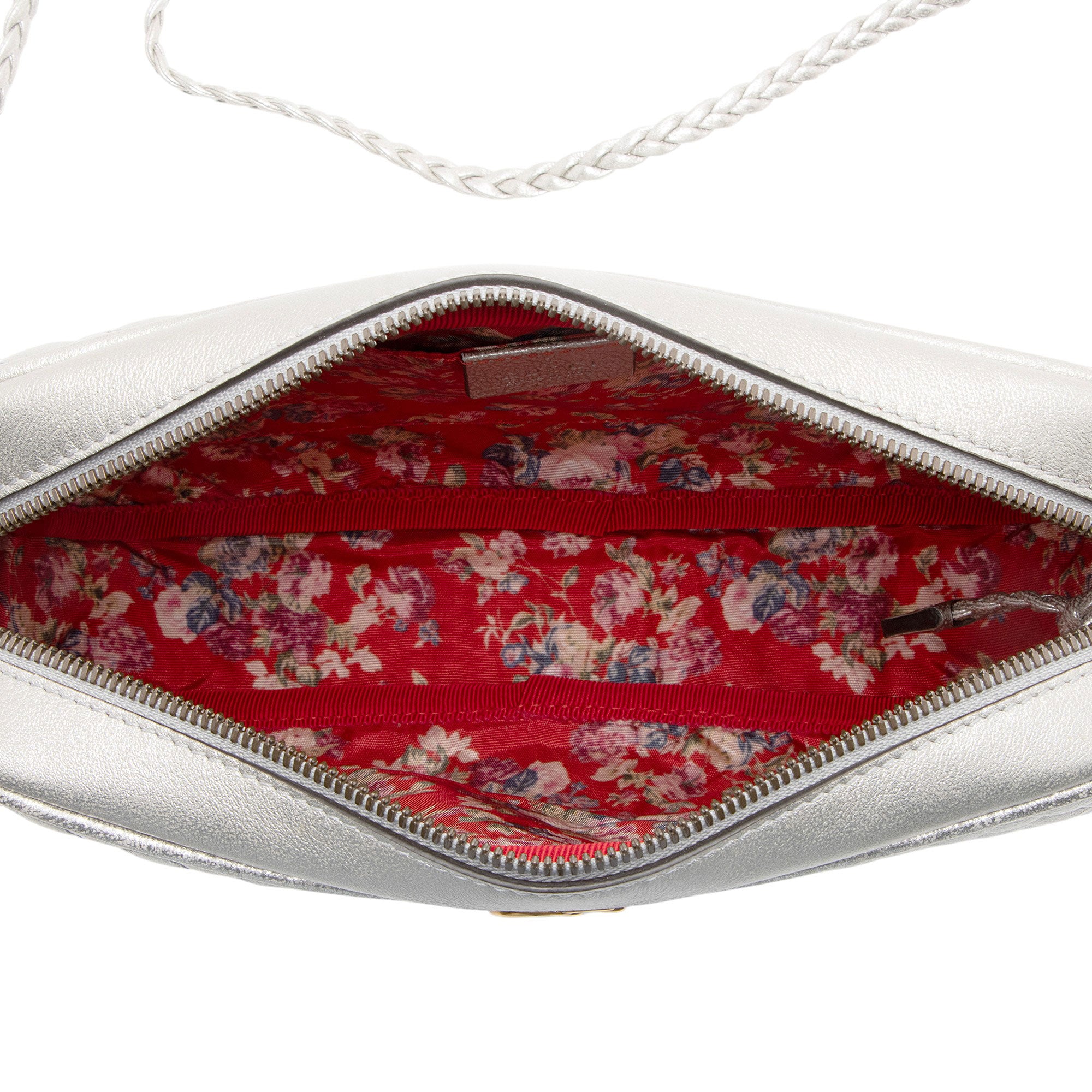 Gucci Metallic Quilted Leather Web Trapuntata Small Shoulder Bag
