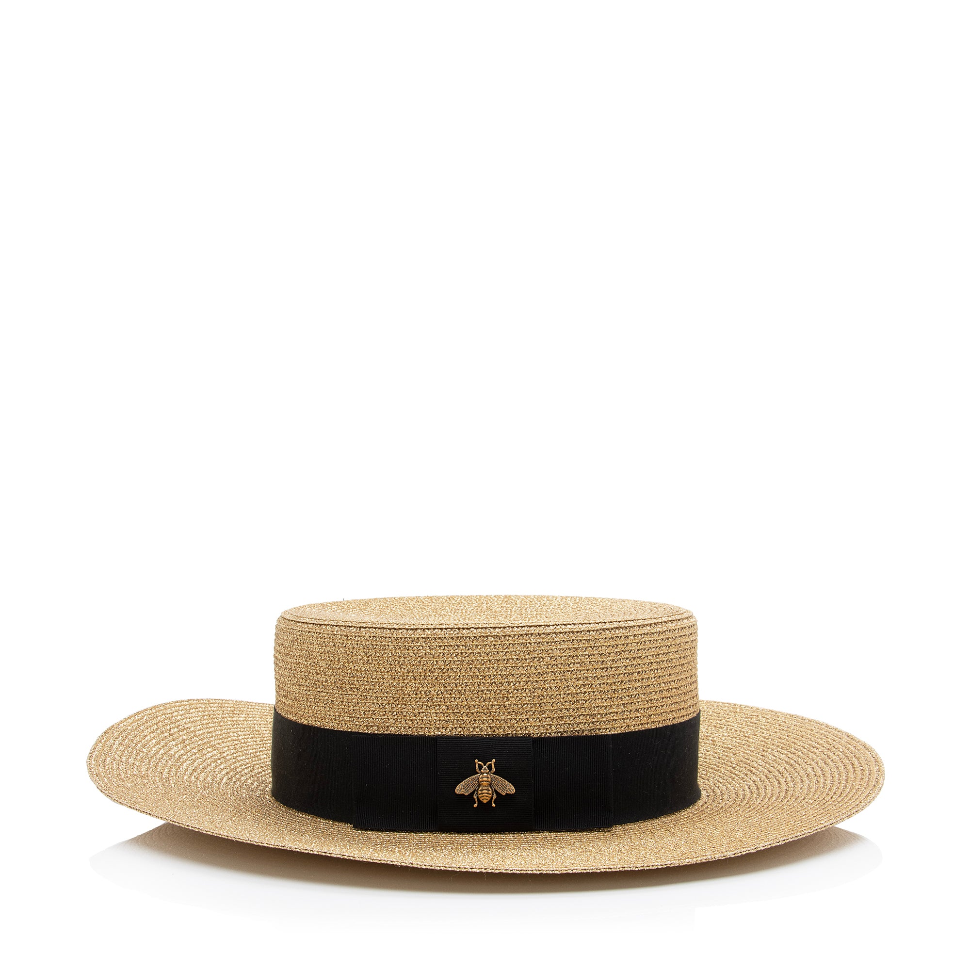 Gucci Metallic Woven Lame Bee Papier Hat - Size S (SHF-r9ceUx)