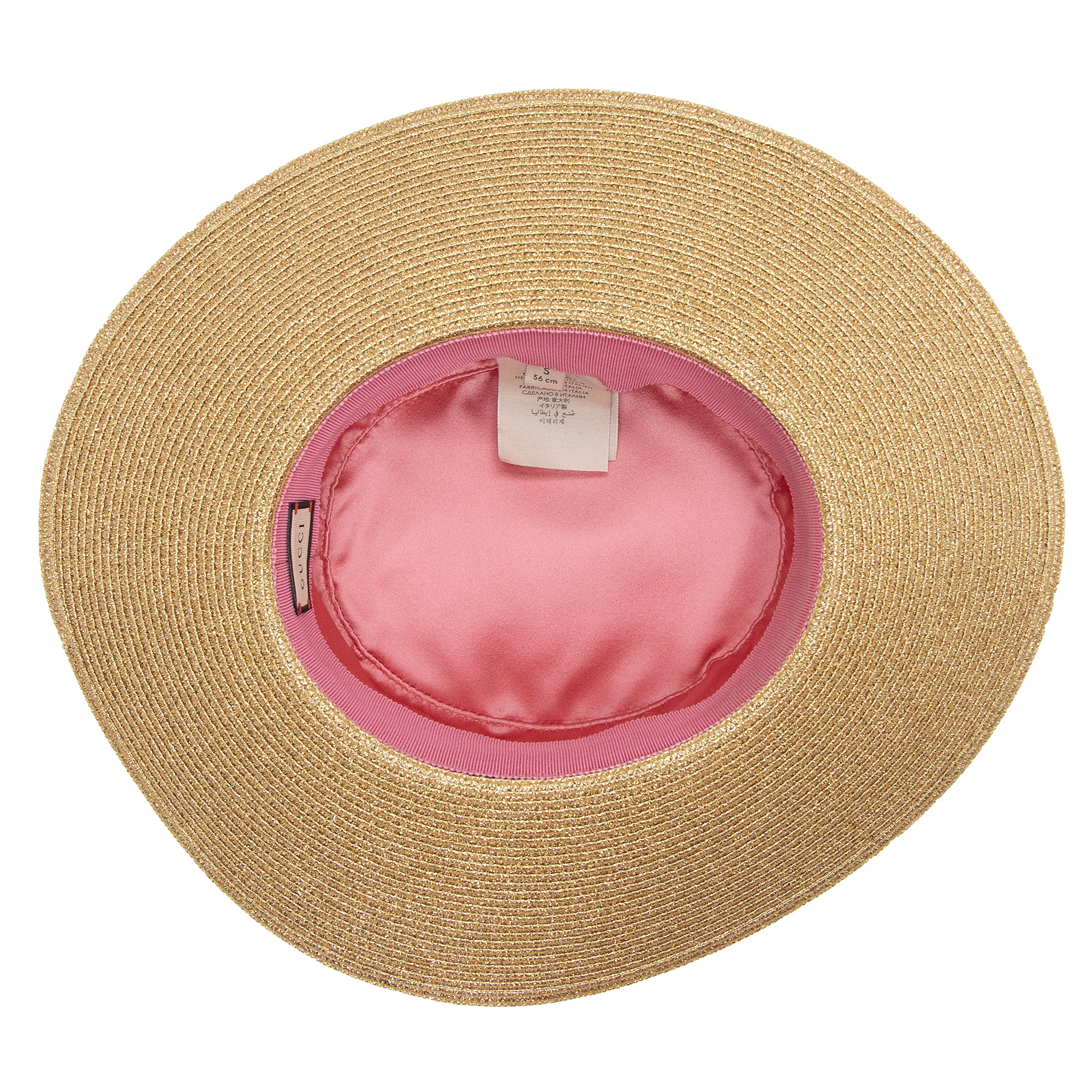 Gucci Metallic Woven Lame Bee Papier Hat - Size S (SHF-r9ceUx)