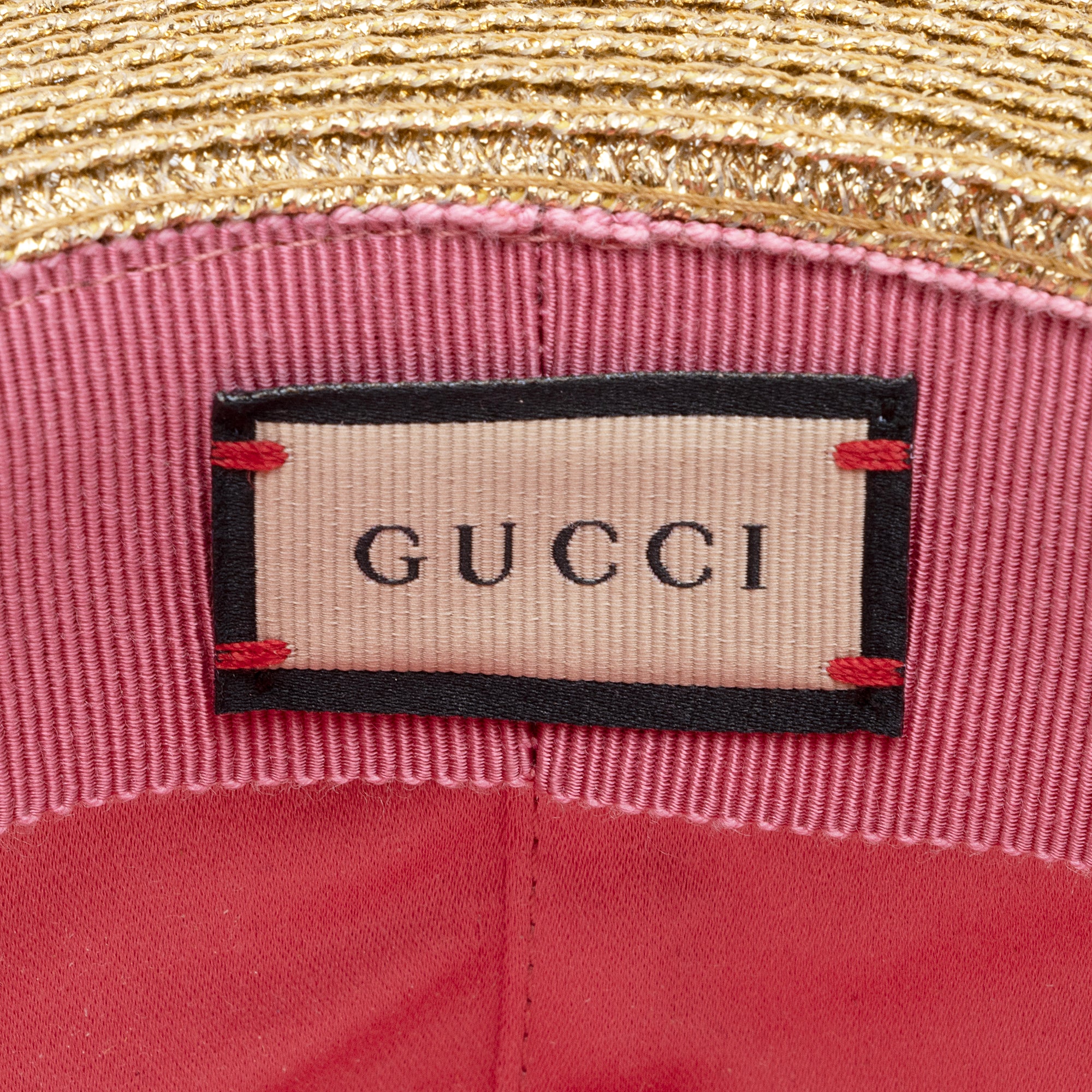 Gucci Metallic Woven Lame Bee Papier Hat - Size S (SHF-r9ceUx)