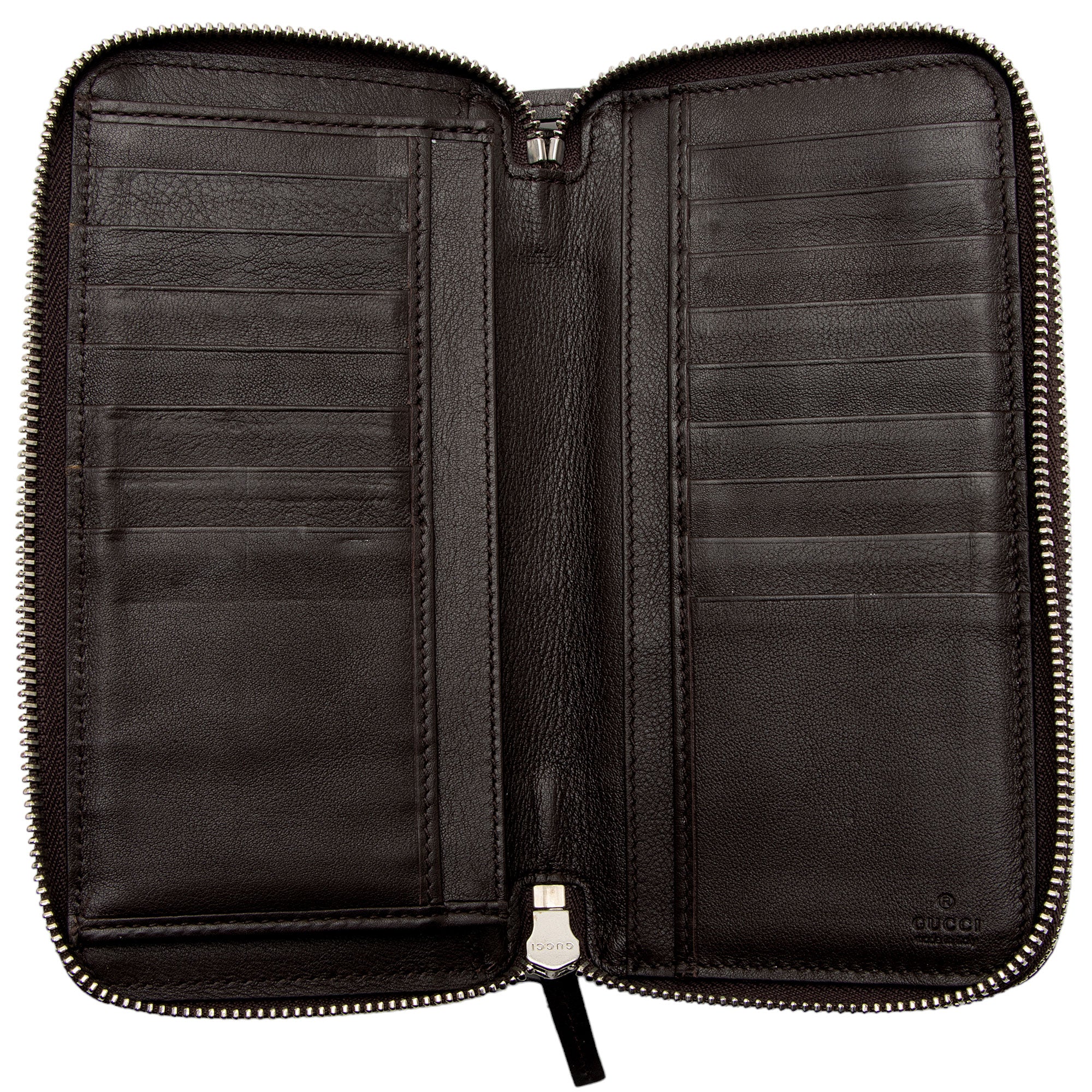 Gucci Microguccissima Leather Double Zip Around Large Organizer Wallet (SHF-EIQfg7)