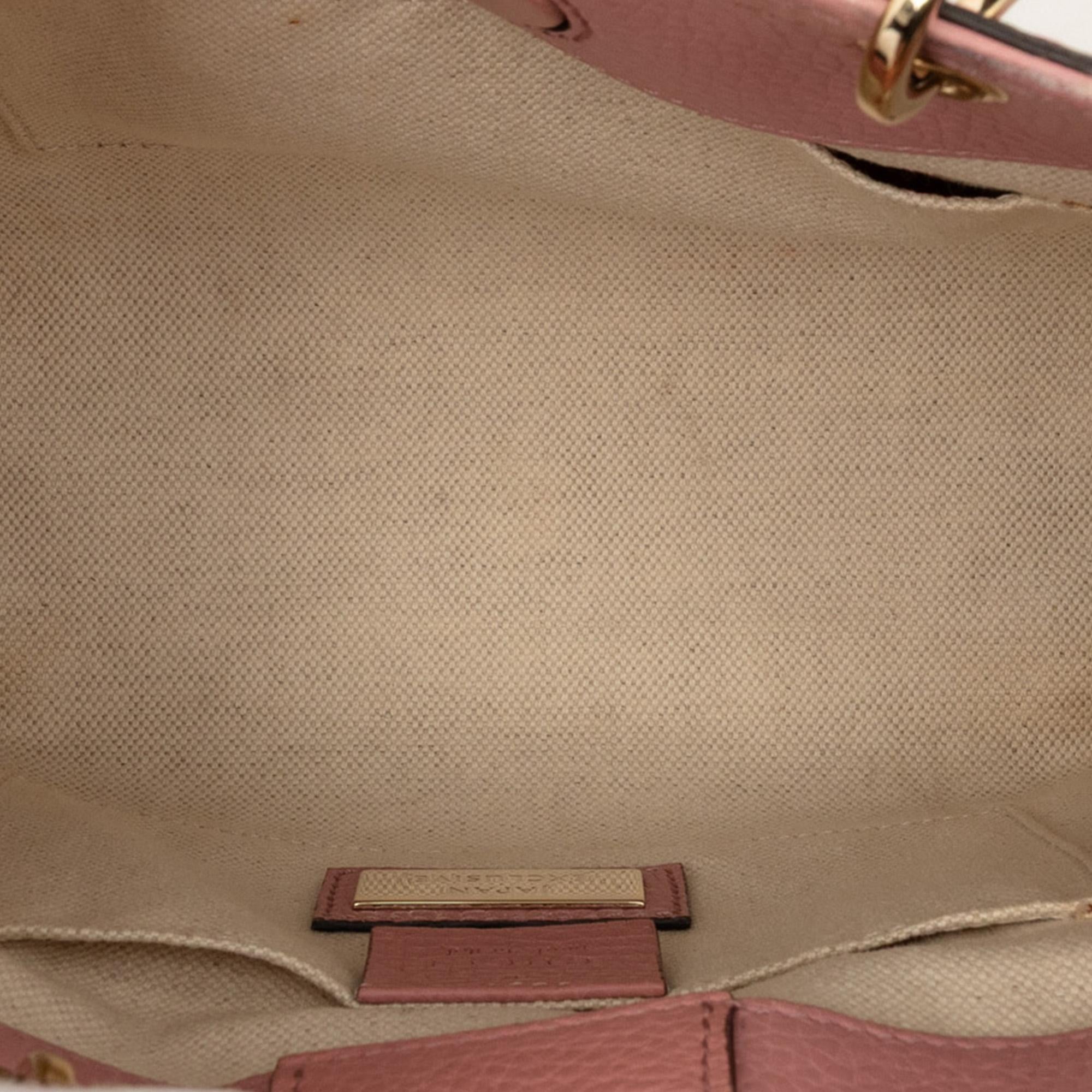 Gucci Mini Bicolor Calfskin Bamboo Shopper Satchel