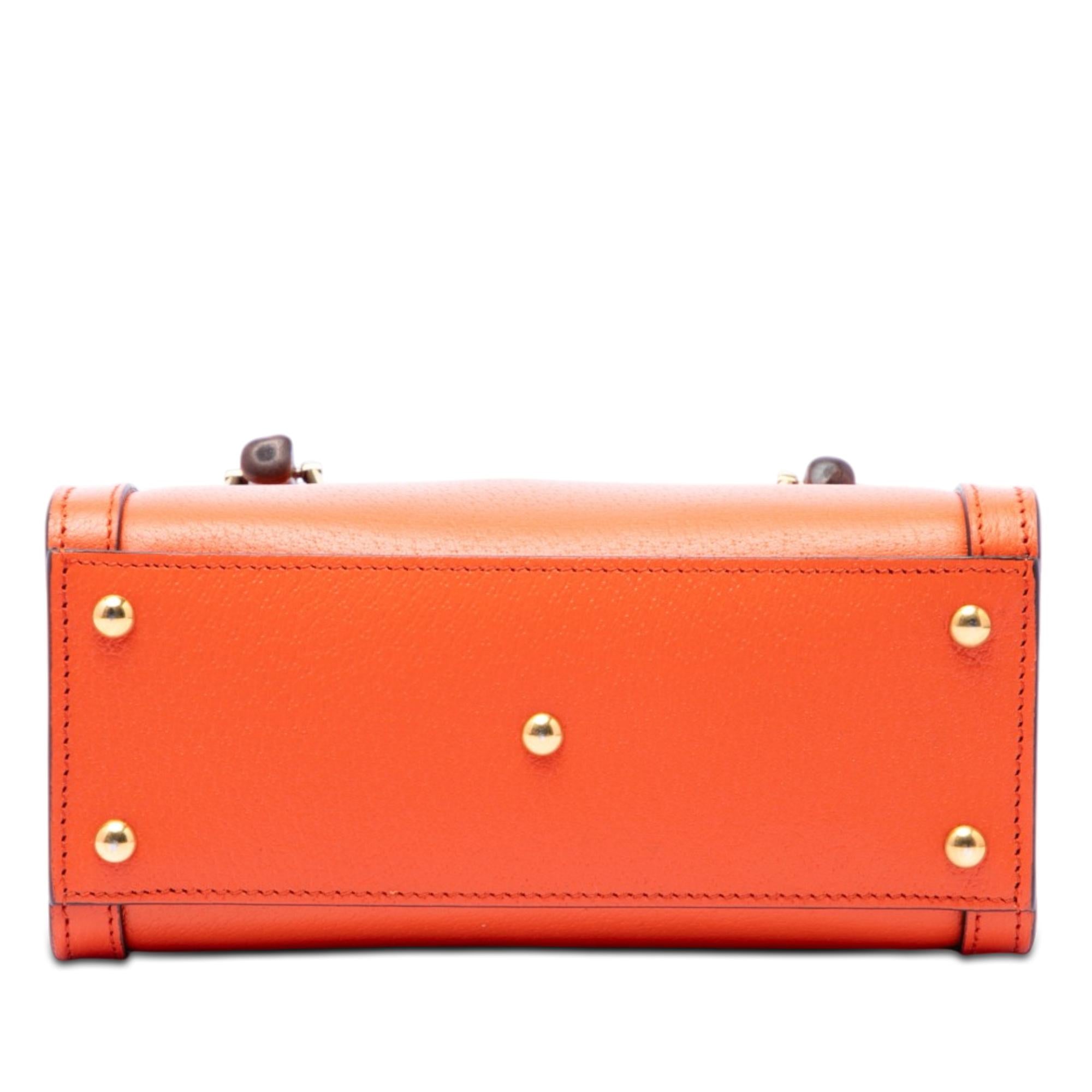 Gucci Mini Calfskin Bamboo Diana Satchel