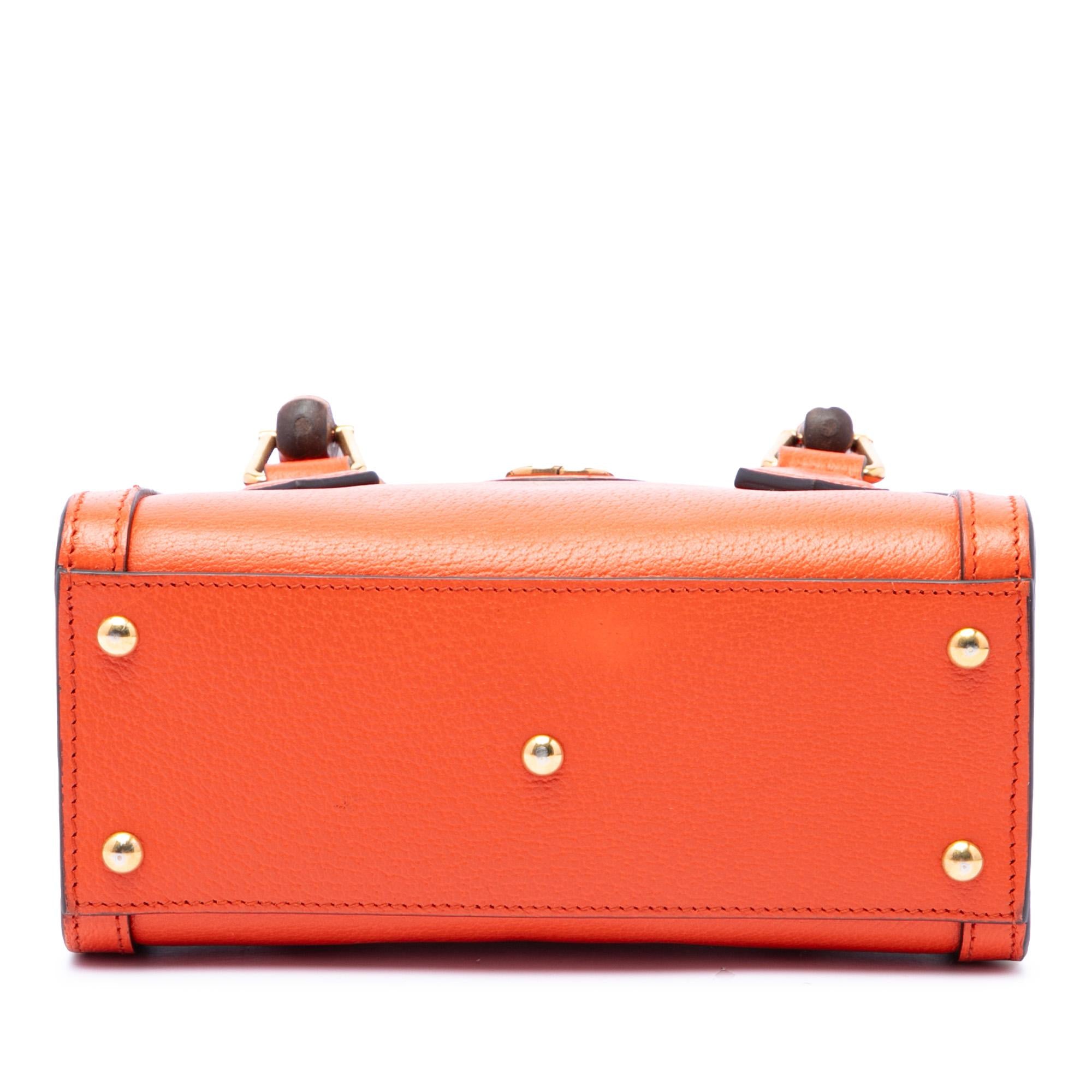 Gucci Mini Calfskin Bamboo Diana Satchel
