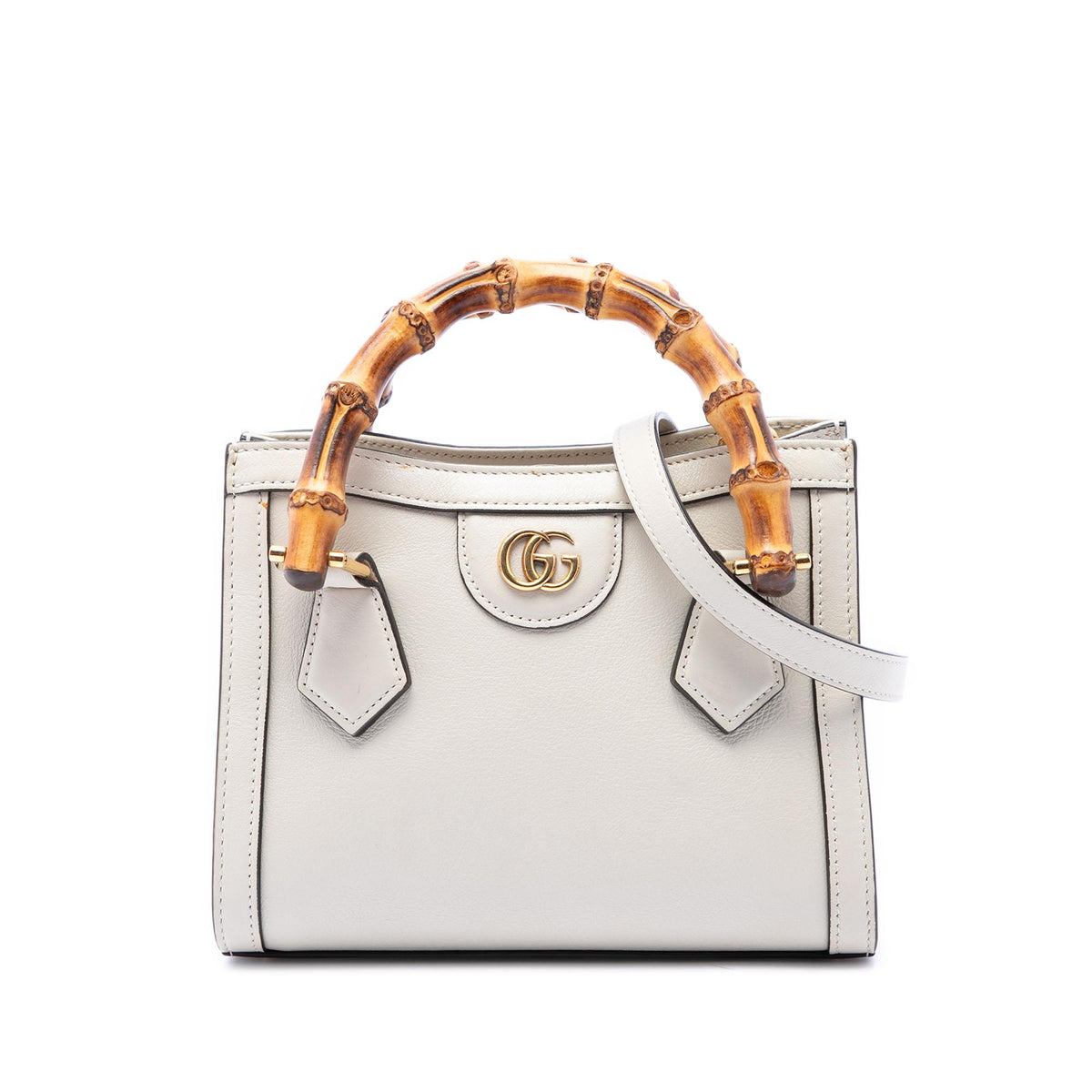 Gucci Mini Calfskin Bamboo Diana Satchel