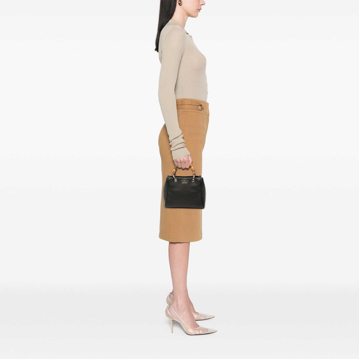 Gucci Mini Calfskin Bamboo Shopper Satchel