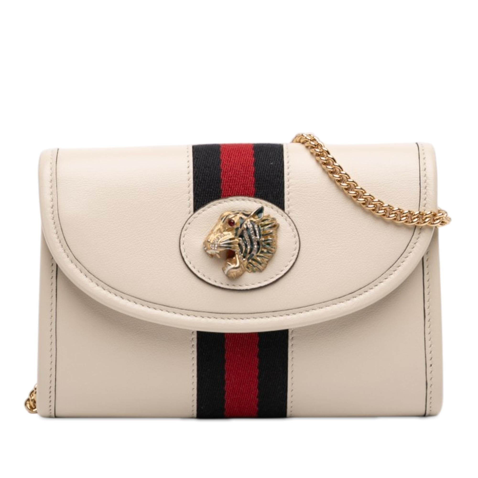 Gucci Mini Calfskin Rajah Web Chain Crossbody