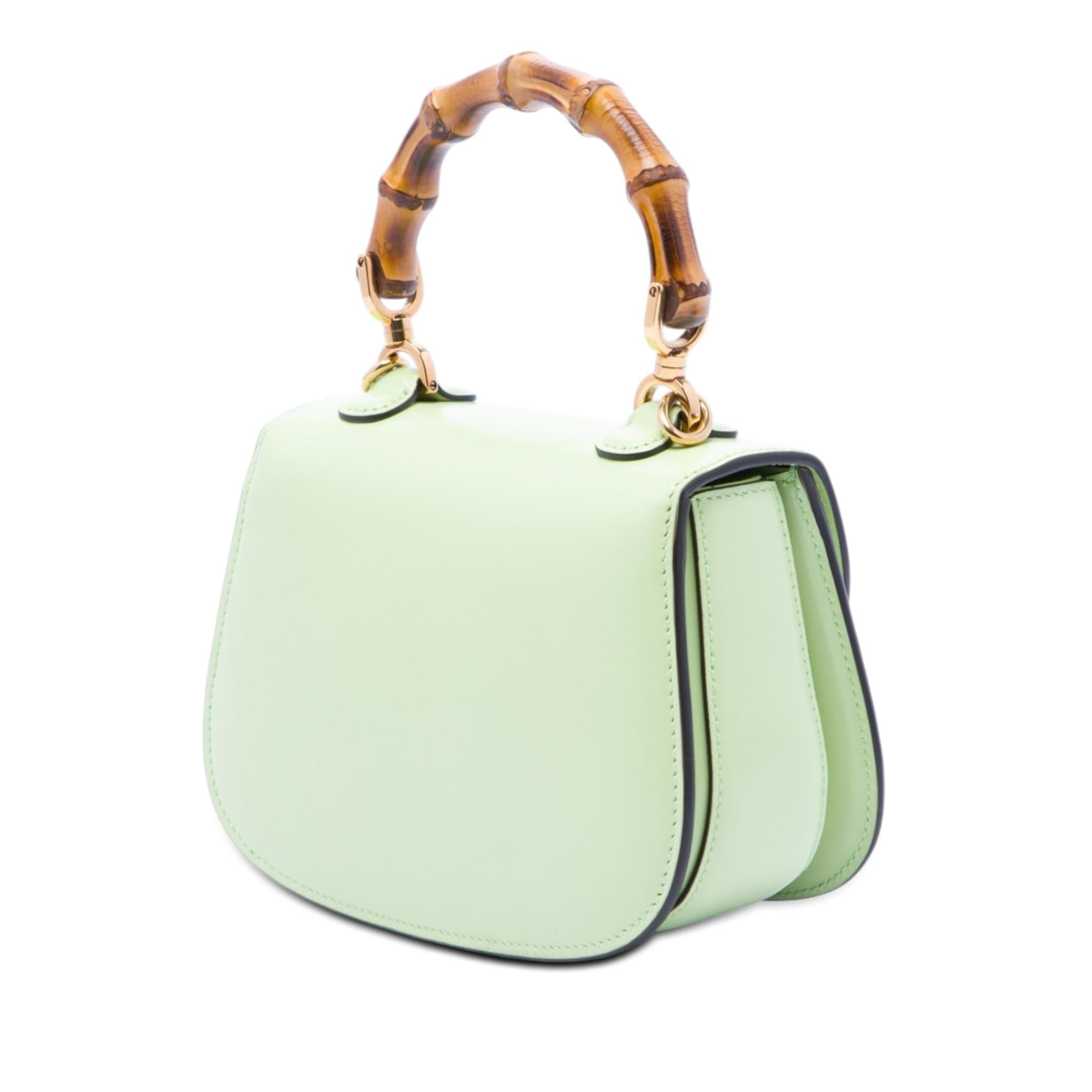 Gucci Mini Calfskin Web 1947 Bamboo Top Handle Bag
