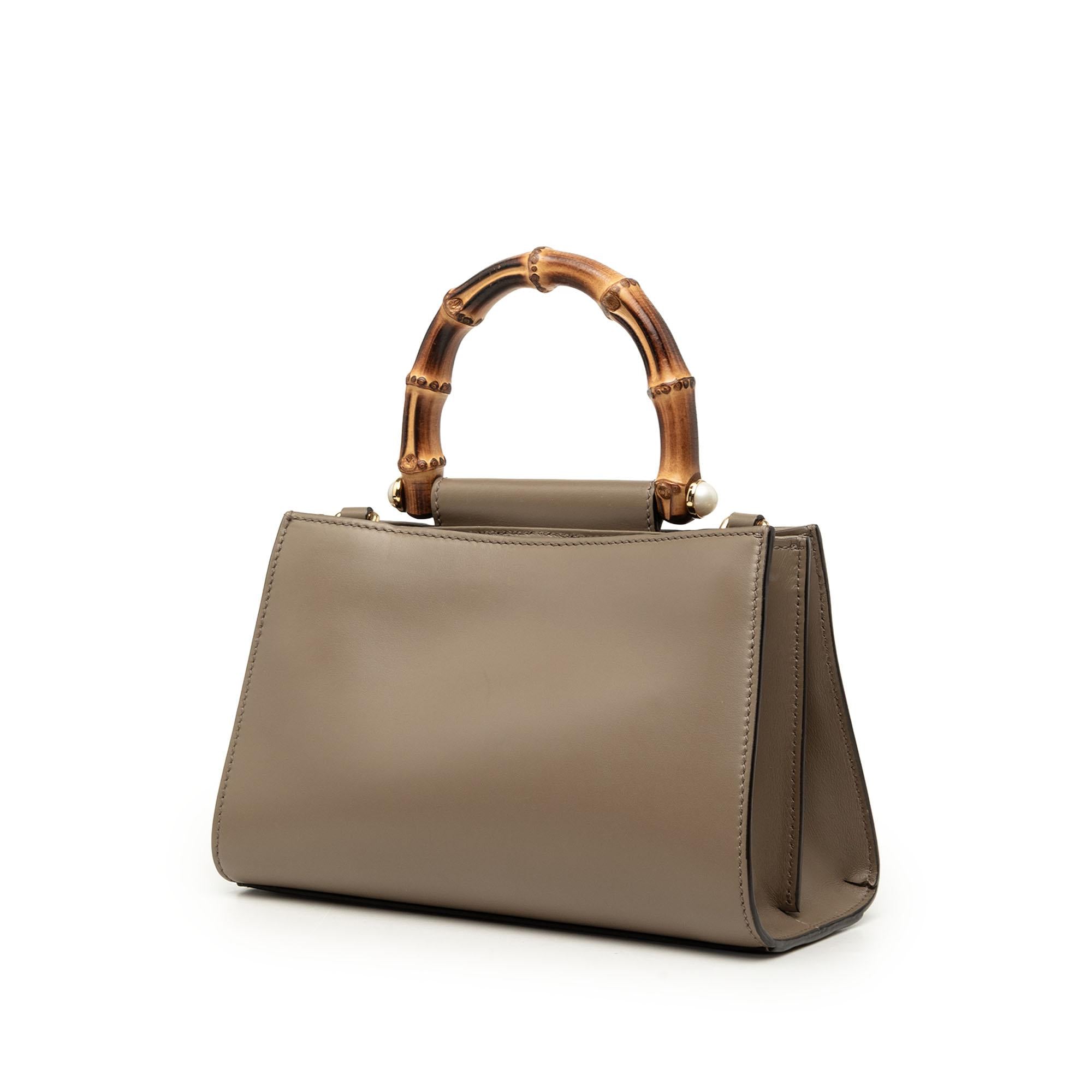 Gucci Mini Calfskin Web Bamboo Nymphaea Satchel