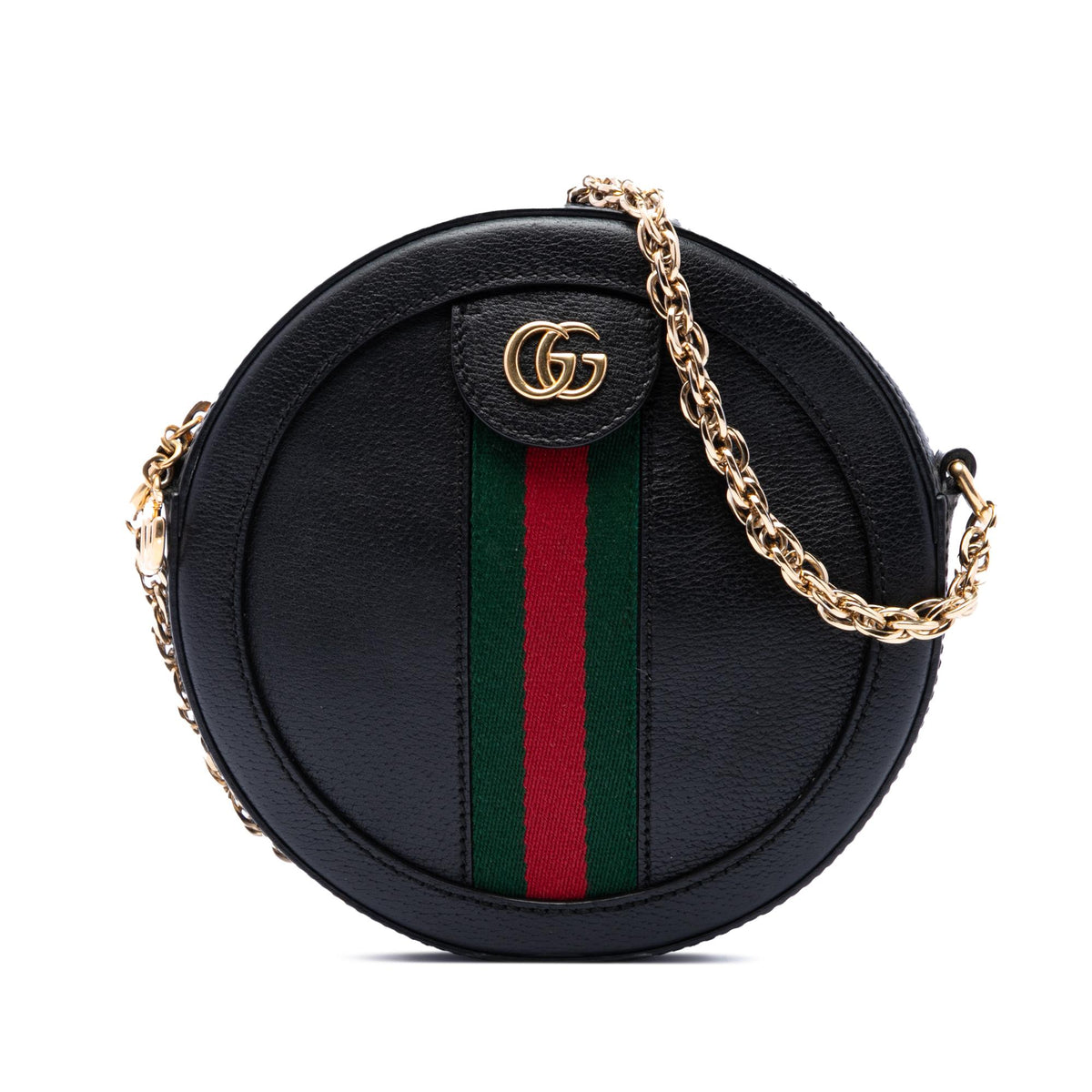 Gucci Mini Calfskin Web Ophidia Round Crossbody