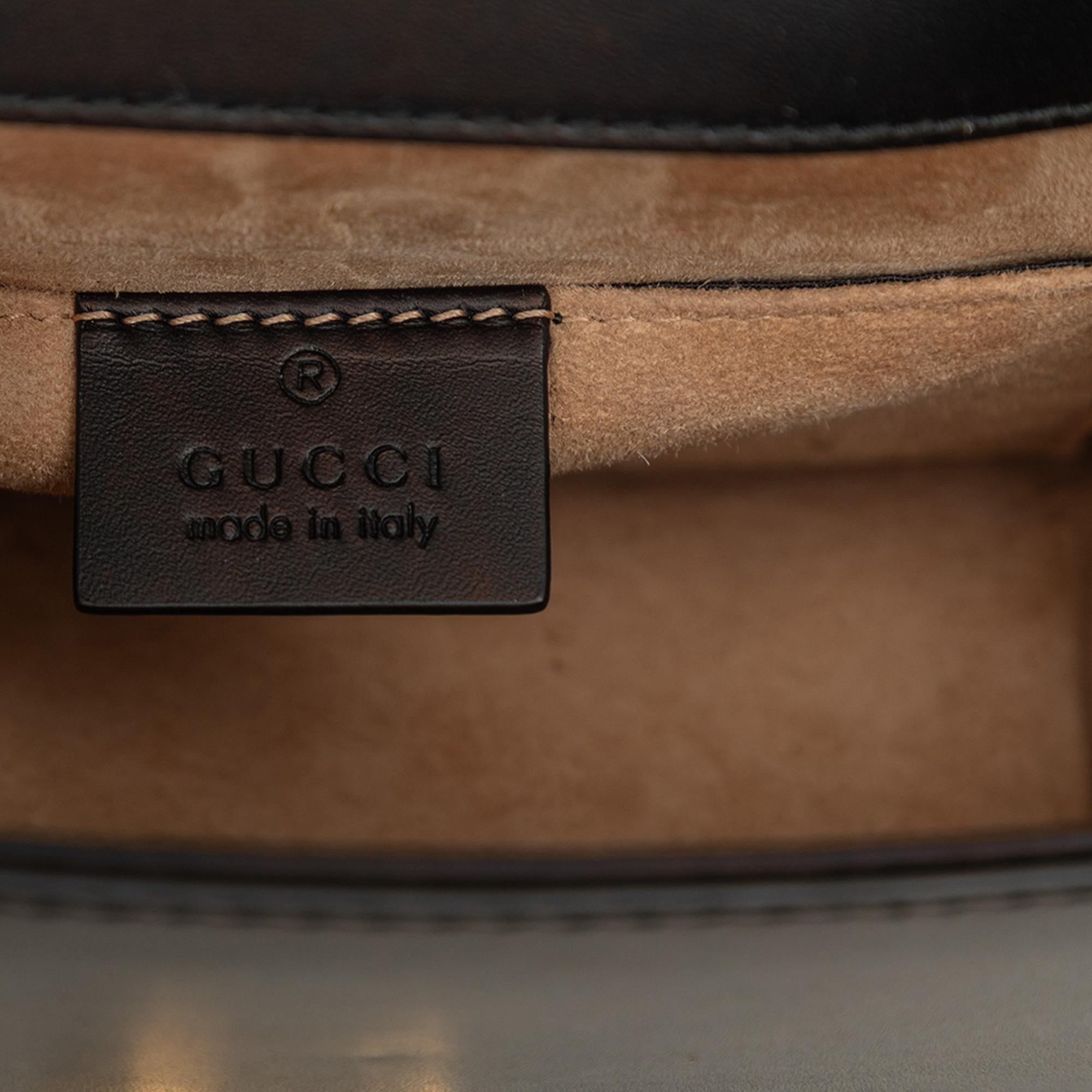 Gucci Mini Calfskin Web Sylvie Chain Satchel