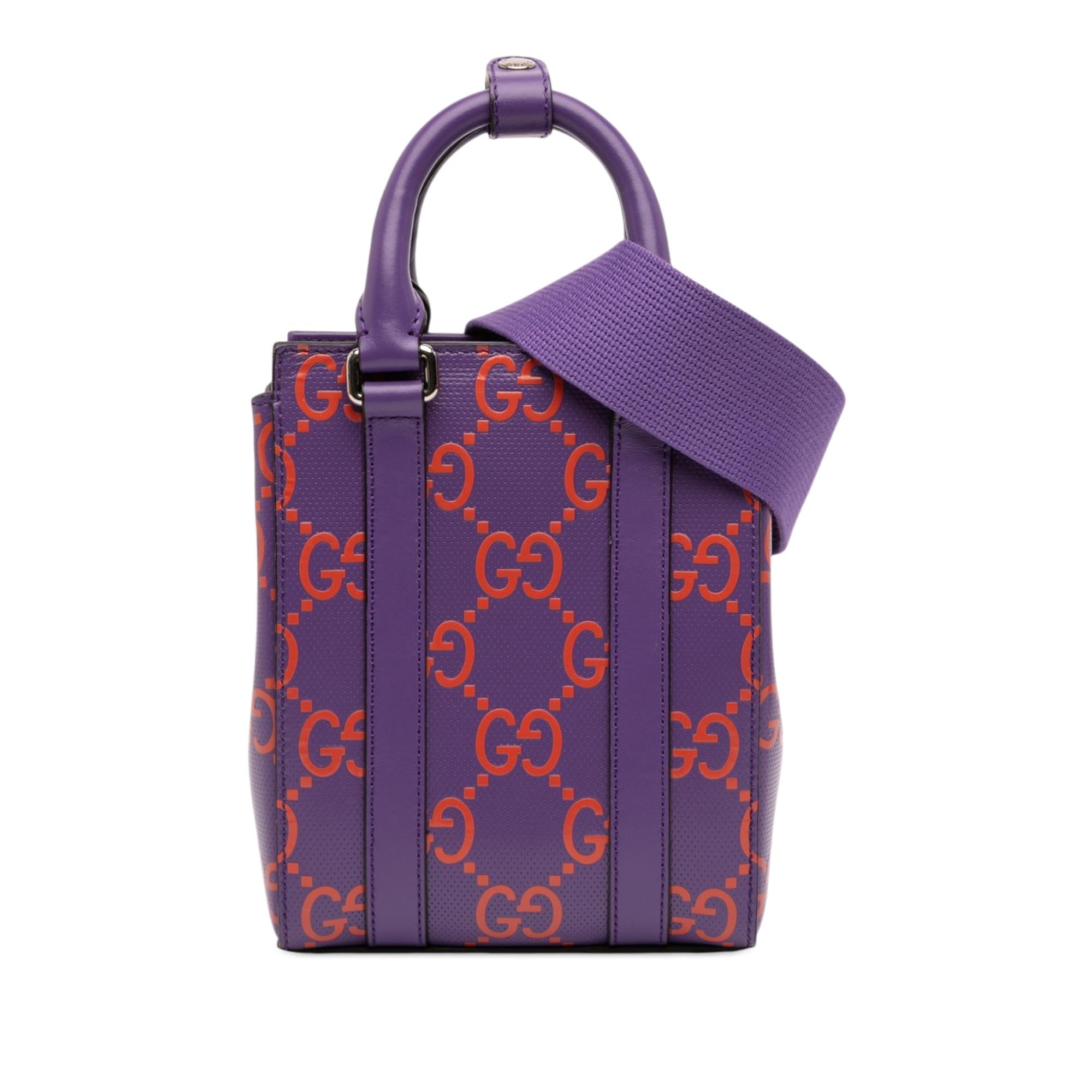 Gucci Mini GG Embossed Perforated Leather Tote