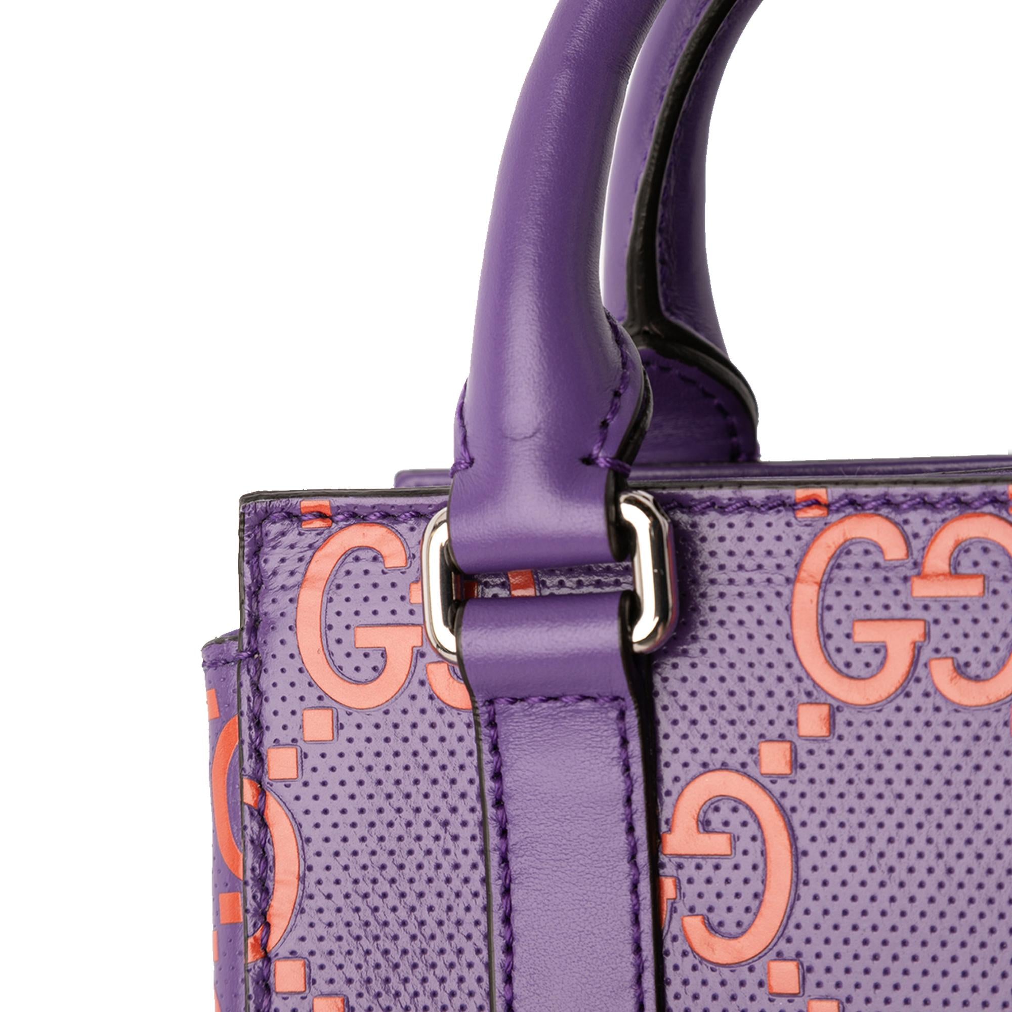 Gucci Mini GG Embossed Perforated Leather Tote