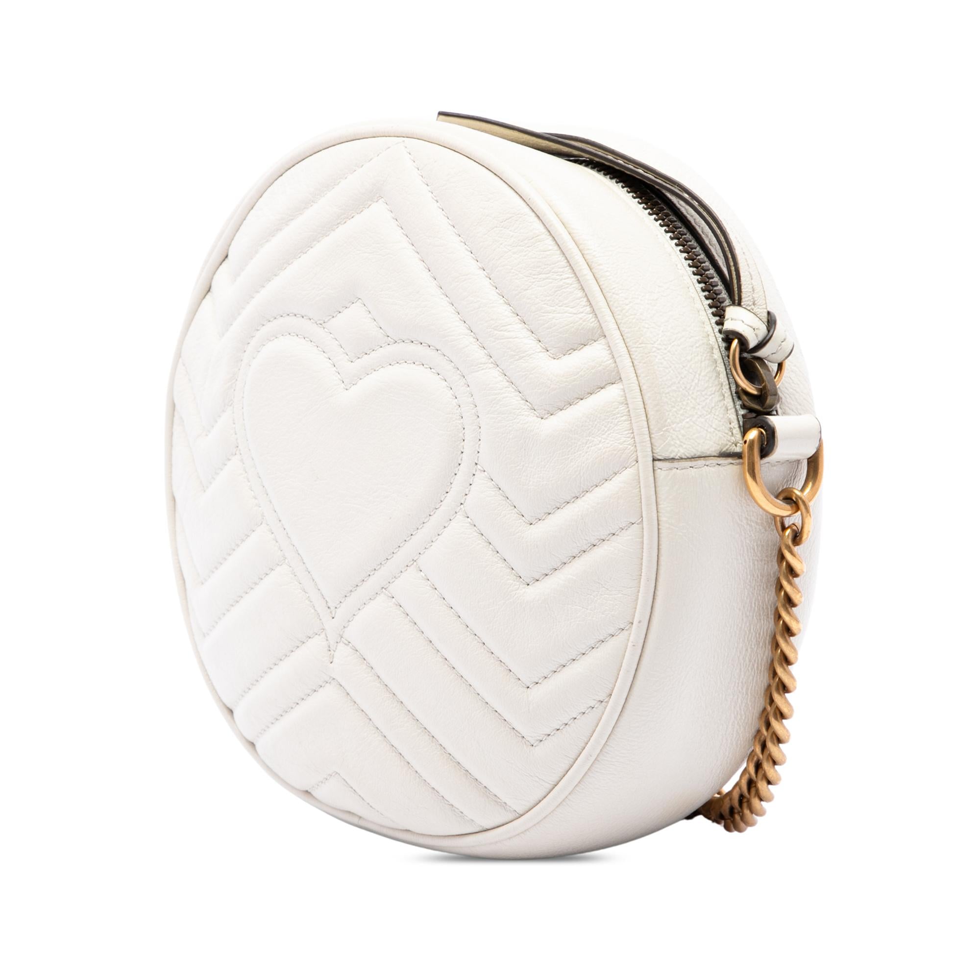 Gucci Mini GG Marmont Matelasse Calfskin Round Crossbody