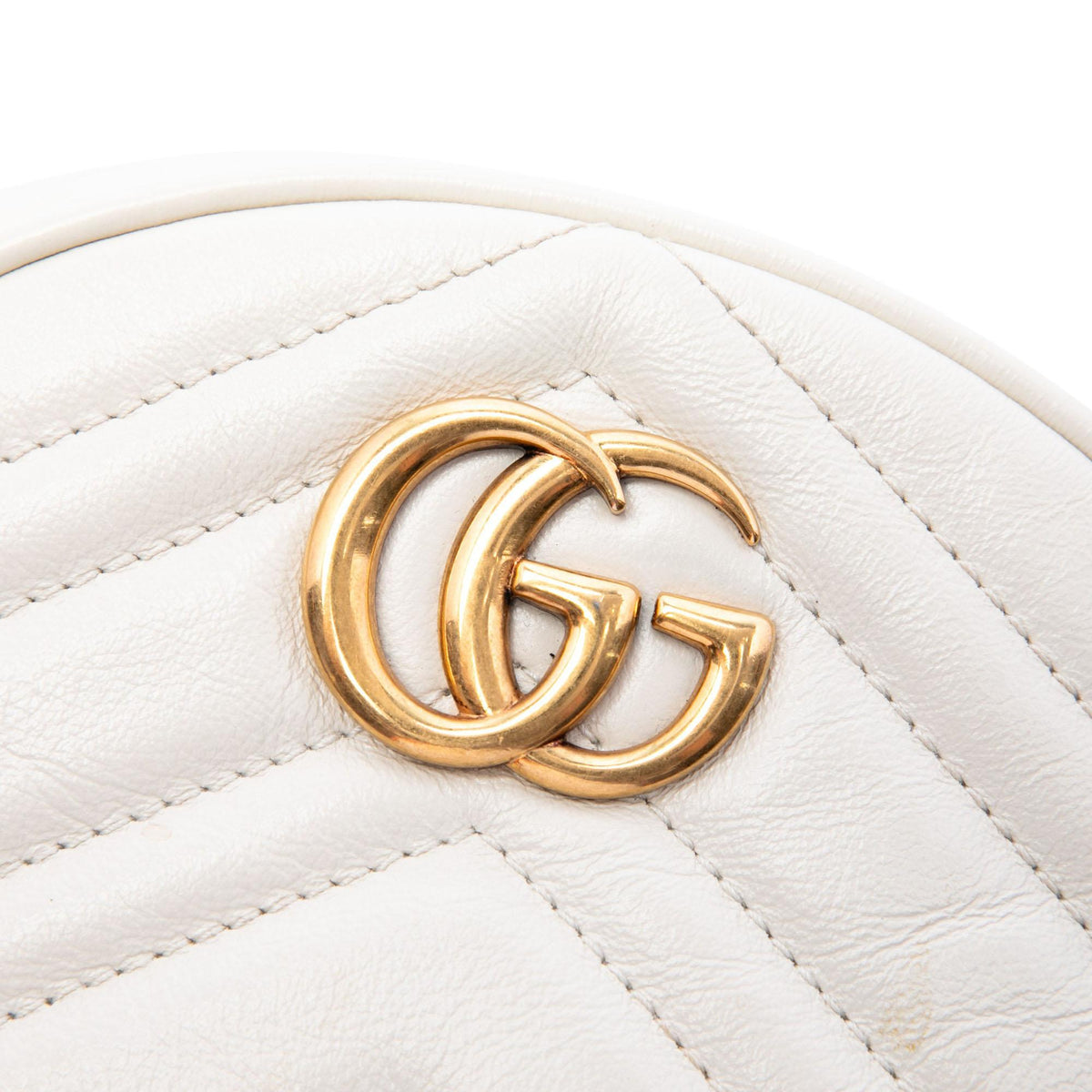 Gucci Mini GG Marmont Matelasse Calfskin Round Crossbody